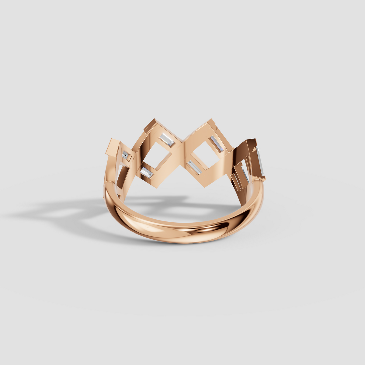 Criss Cross Baguette Diamond Band in 14K Gold