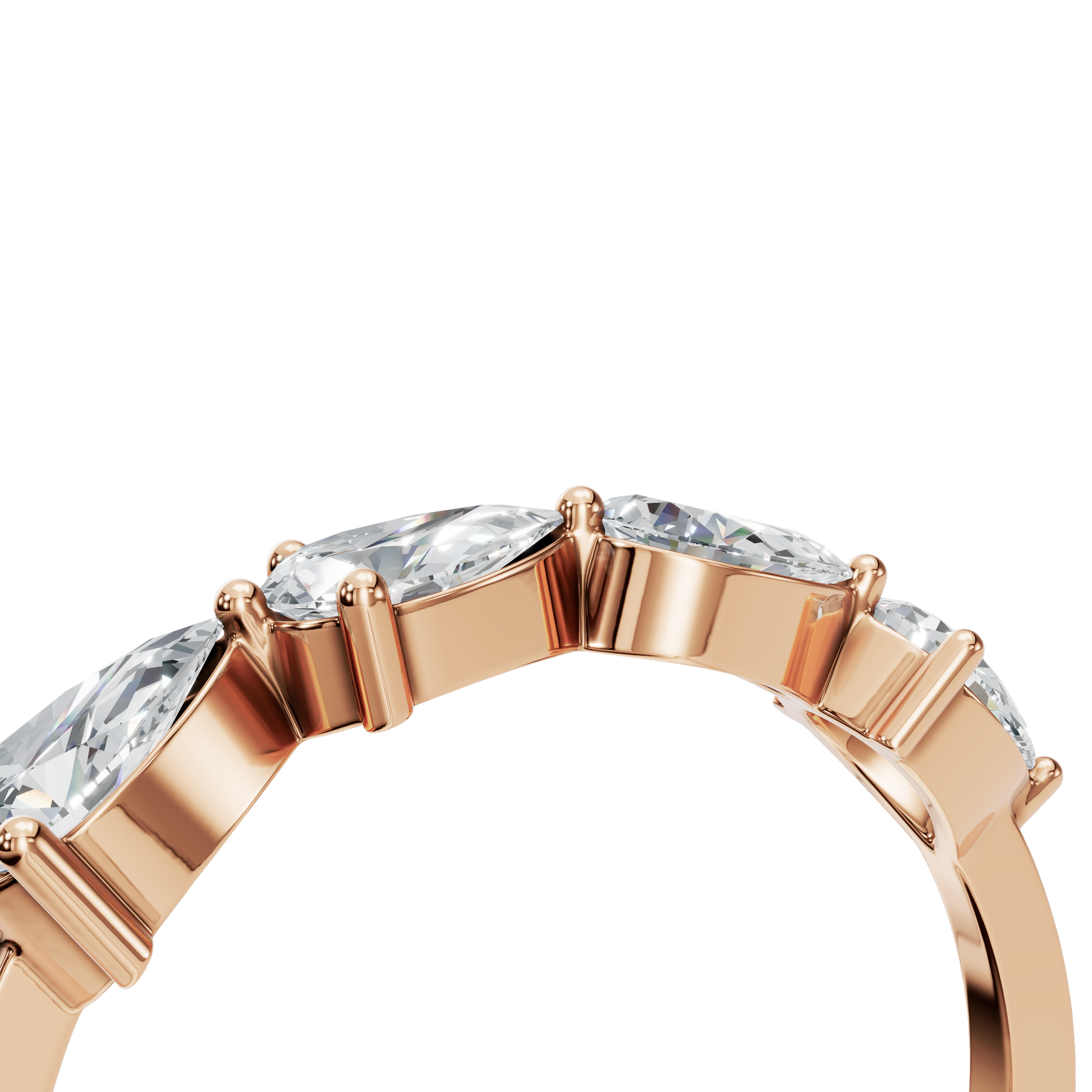 Heirloom-Inspired Pear Cut Lab Grown Diamond Band