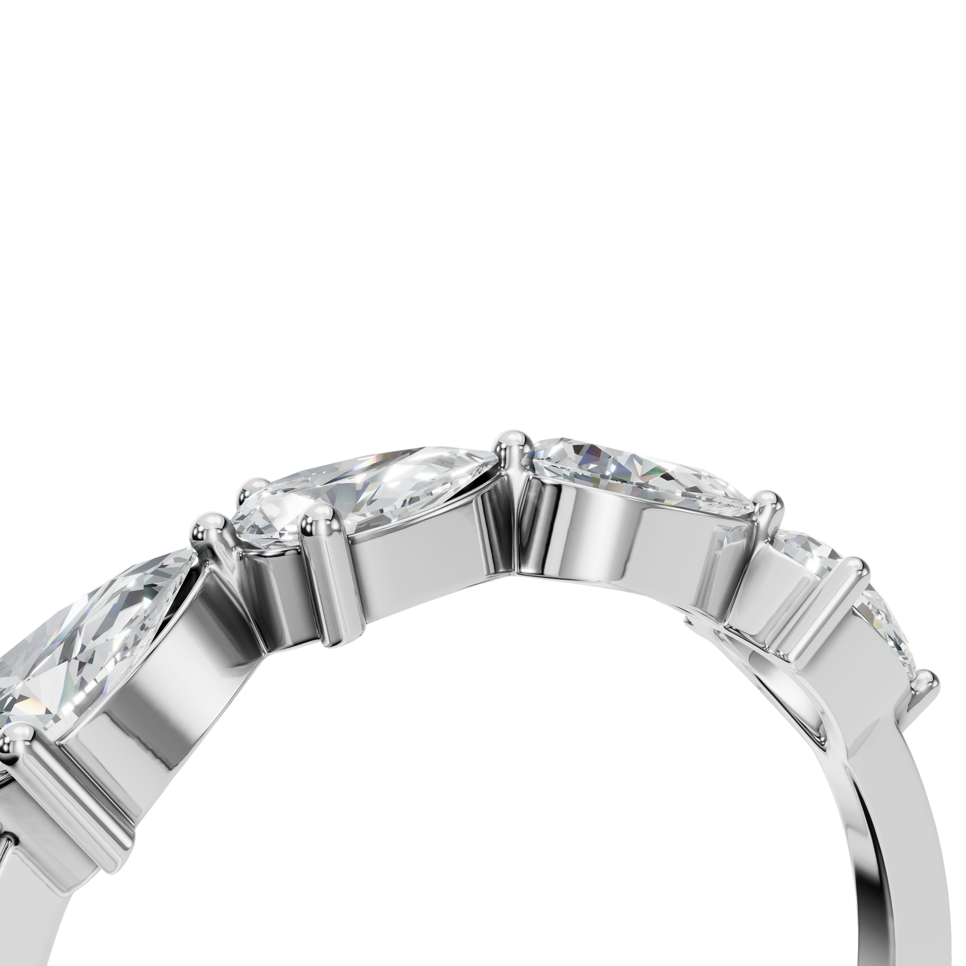 Heirloom-Inspired Pear Cut Lab Grown Diamond Band