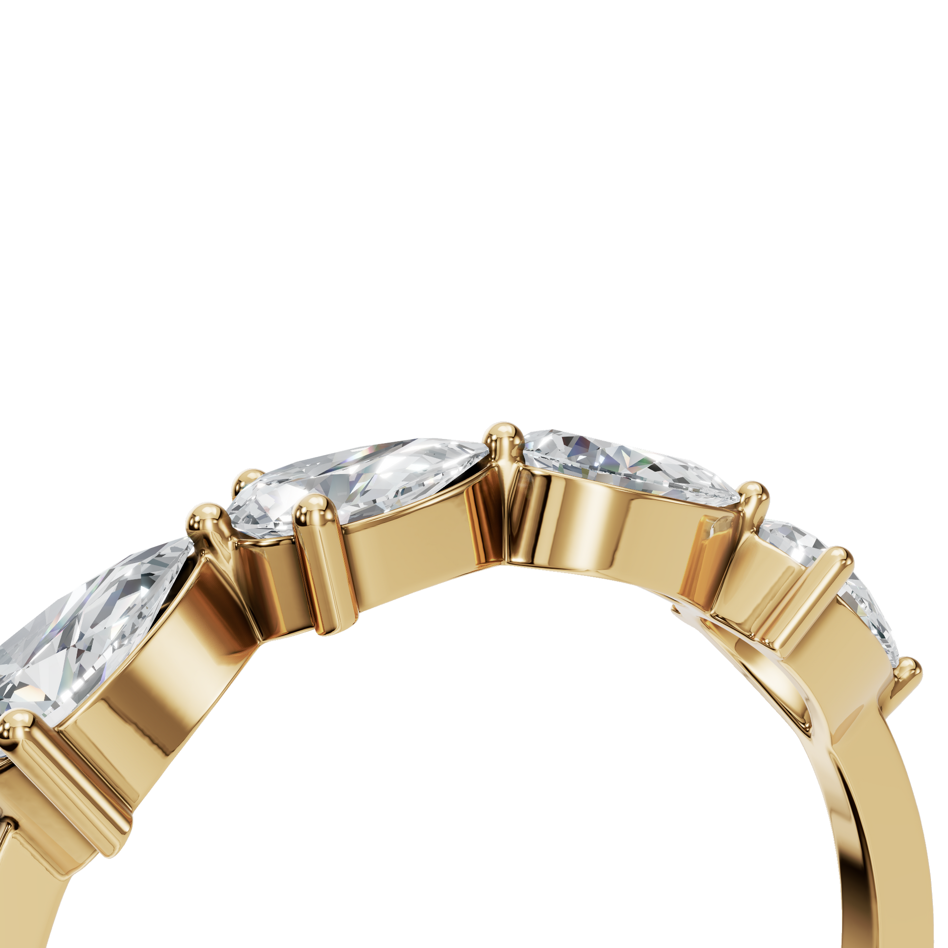 Heirloom-Inspired Pear Cut Lab Grown Diamond Band