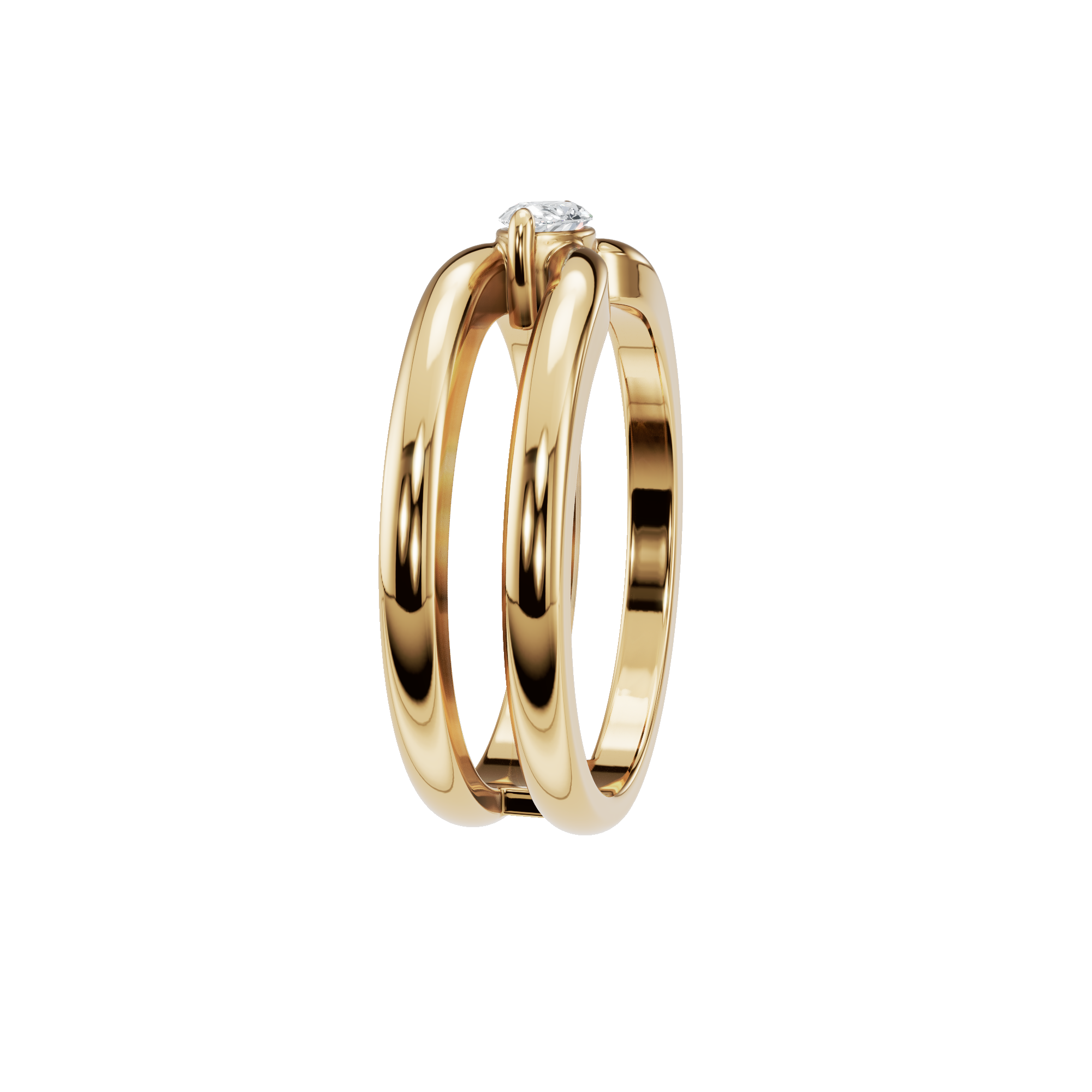 0.33Ct Marquise Diamond Open Split Band Ring in Gold | Elegant Fine Jewelry Statement Ring