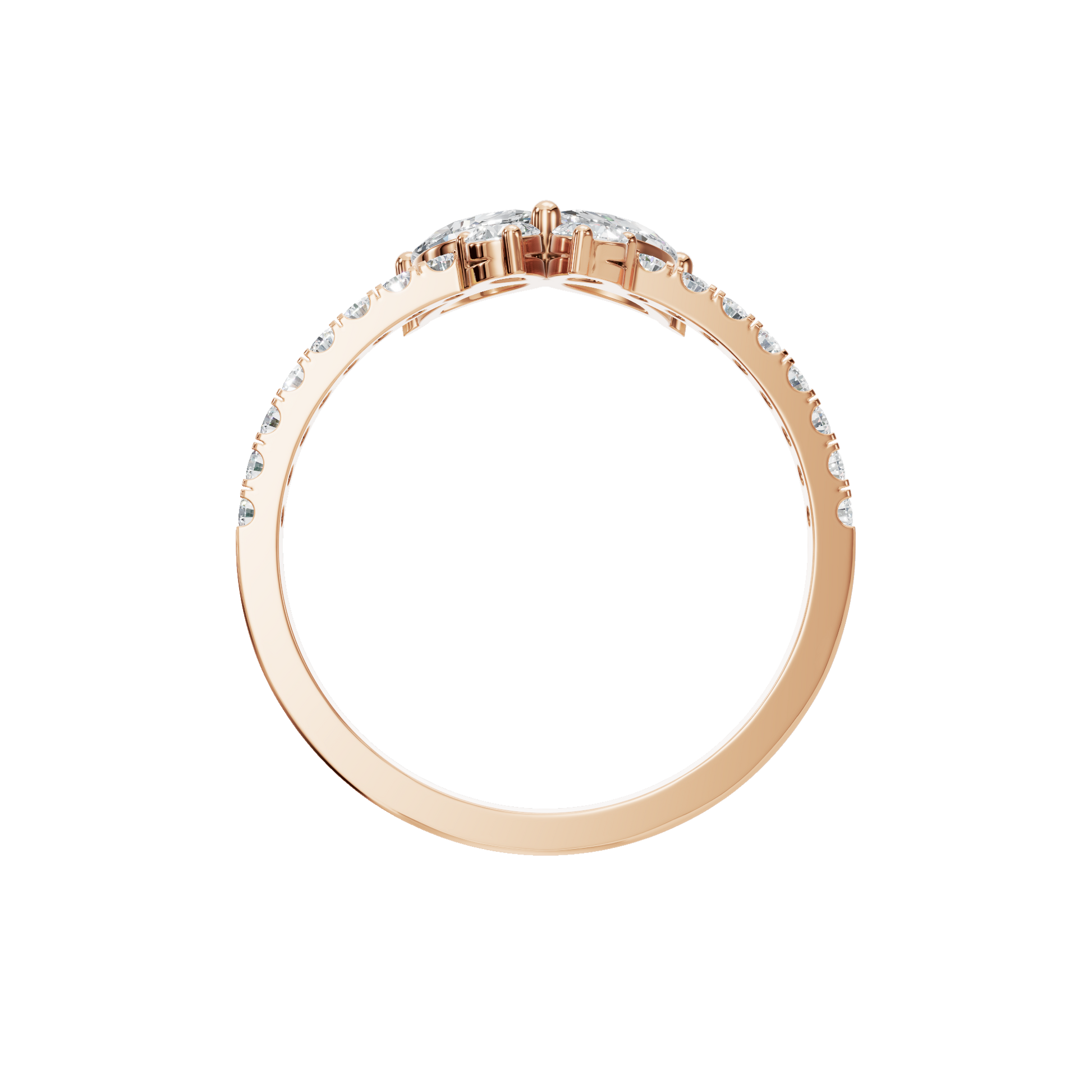 0.68 CTW Diamond Cluster Ring – Multi Shape Floral Gold Ring