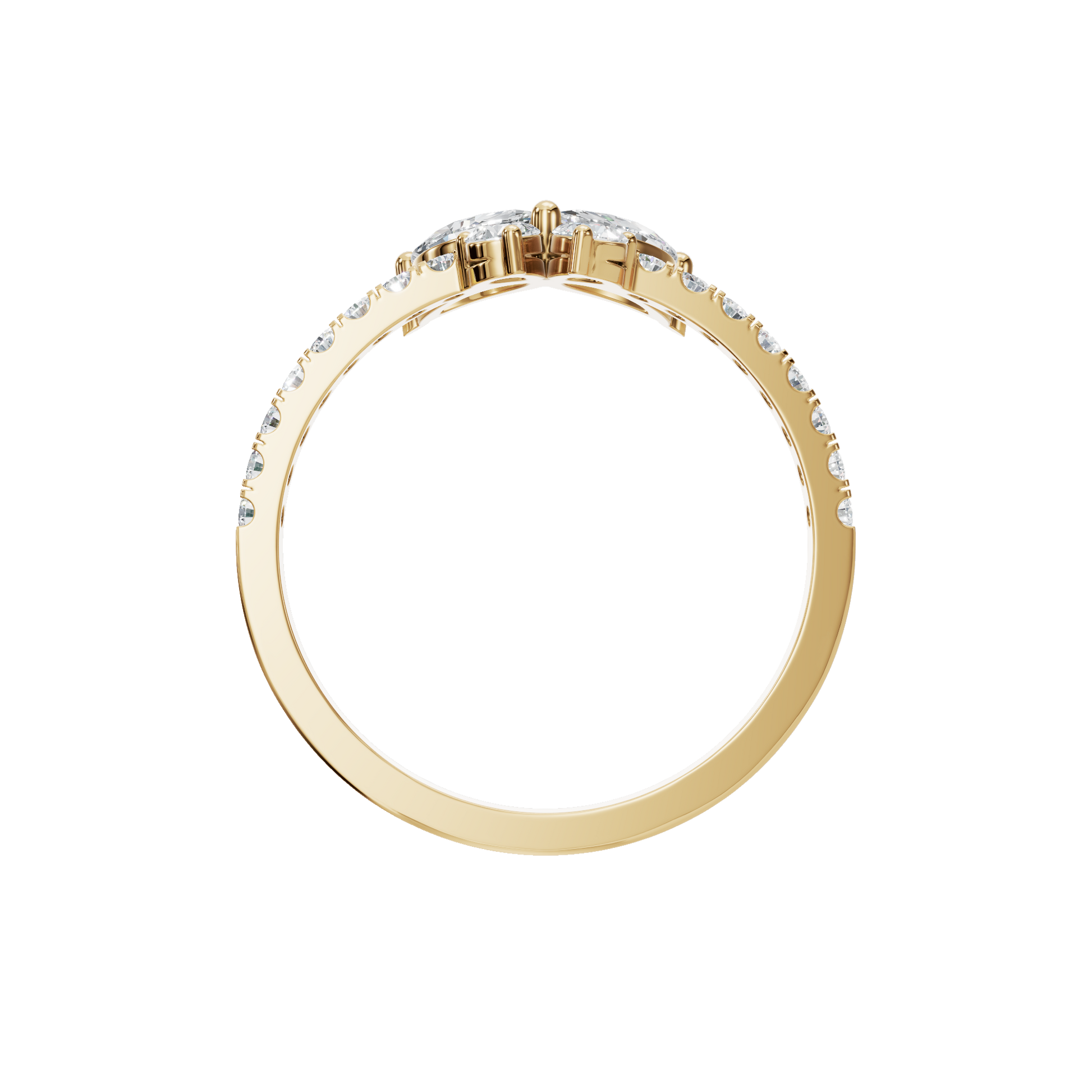 0.68 CTW Diamond Cluster Ring – Multi Shape Floral Gold Ring