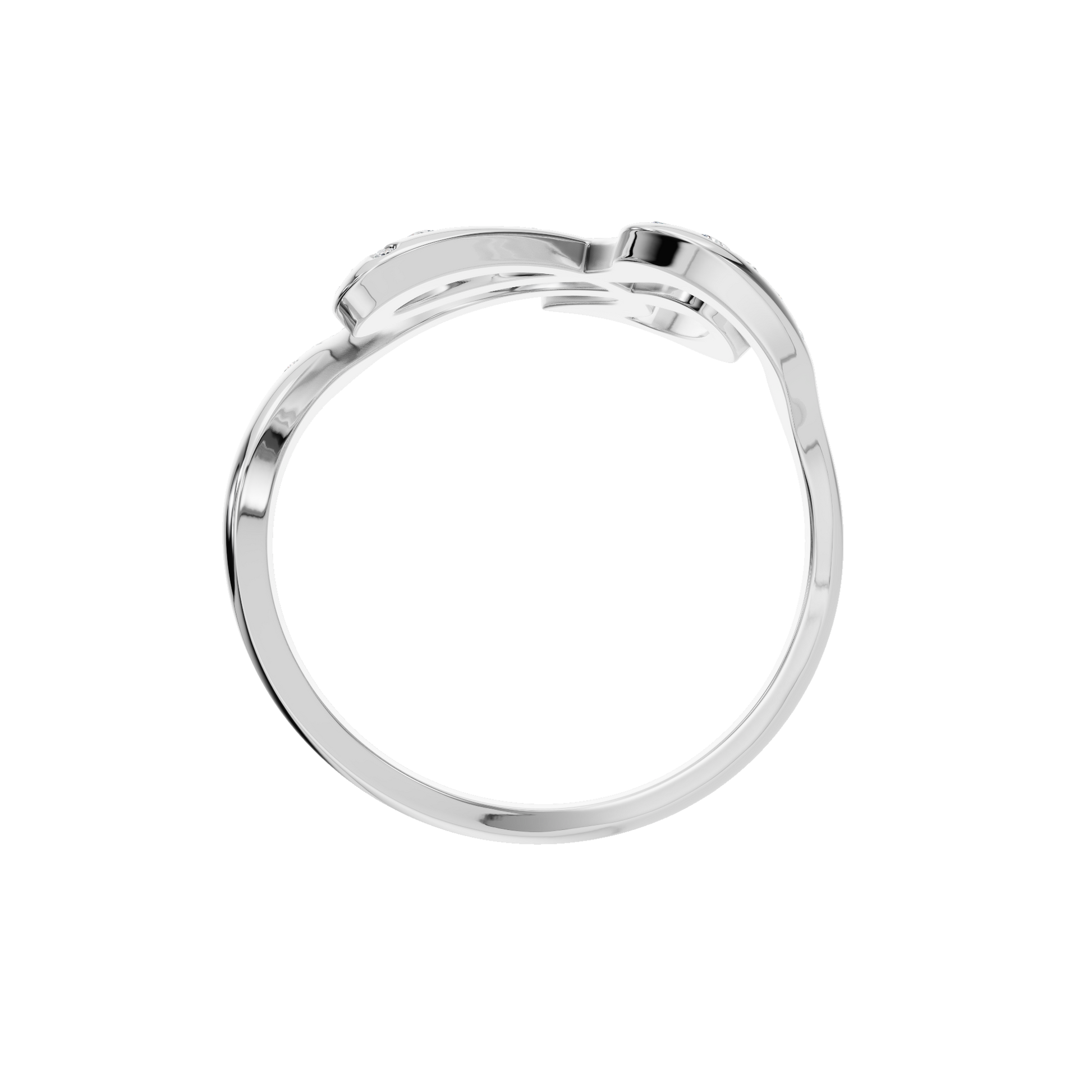 Round Diamond Abstract Statement Ring in Gold | Modern Artistic Open Design Ring