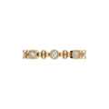 Round Diamond Milgrain Station Ring in Gold