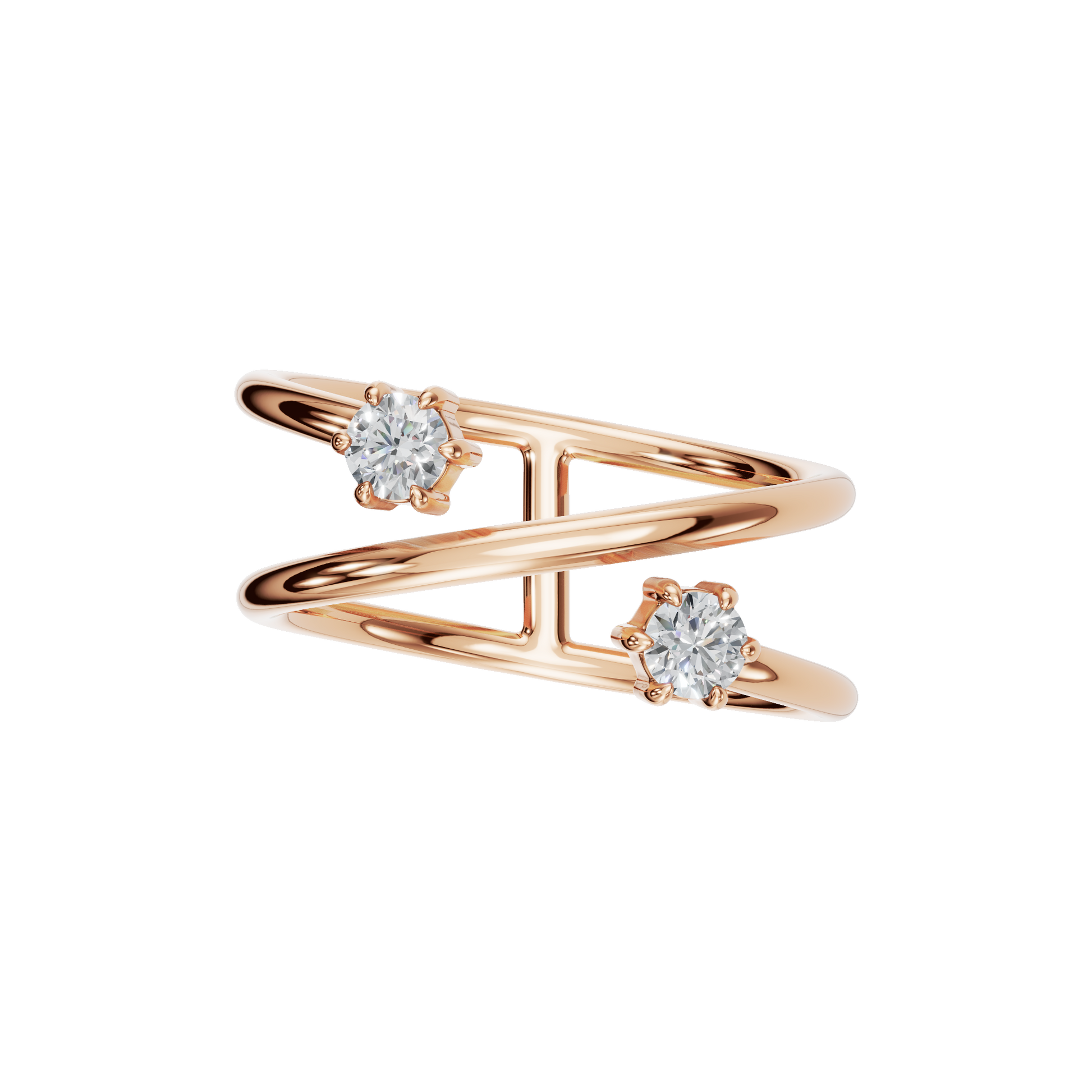 Modern Two-Stone Lab Grown Diamond Ring