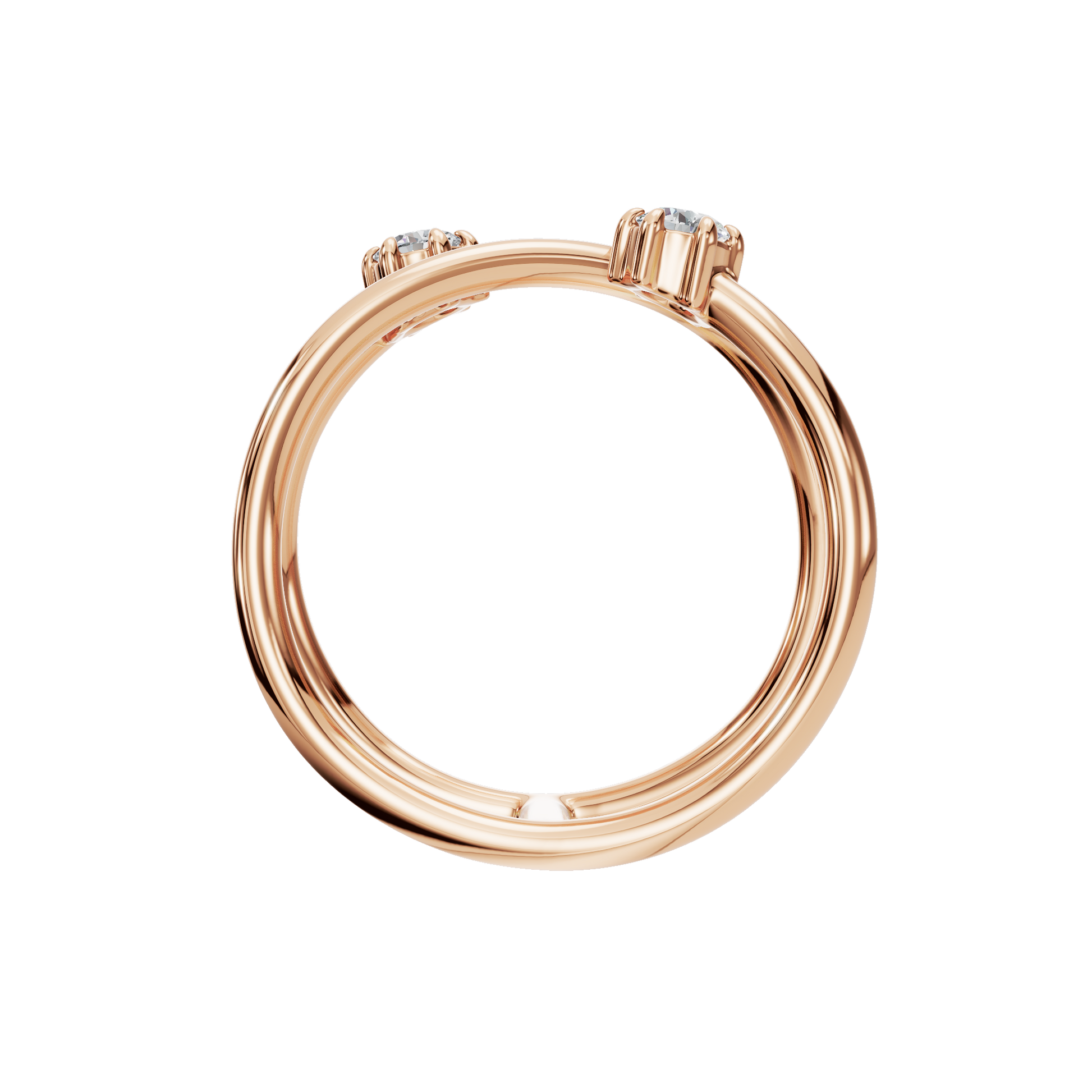 Modern Two-Stone Lab Grown Diamond Ring