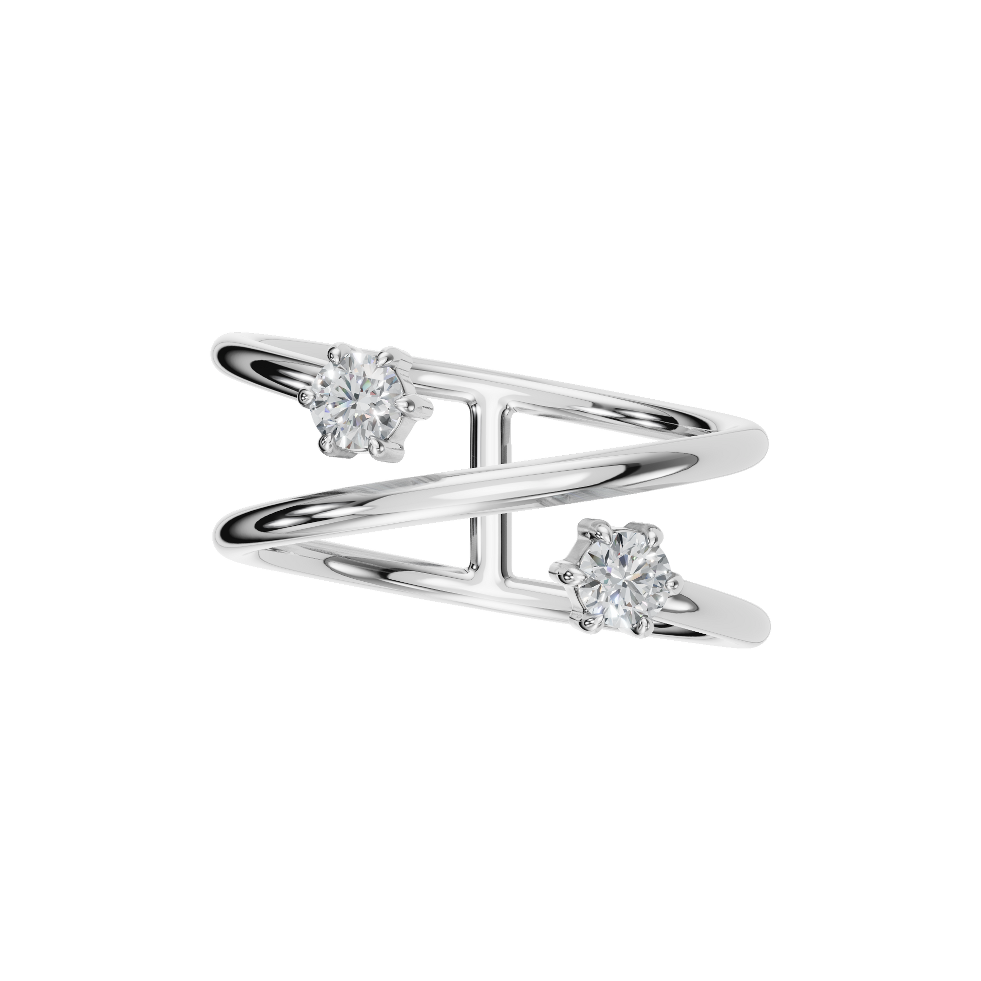 Modern Two-Stone Lab Grown Diamond Ring