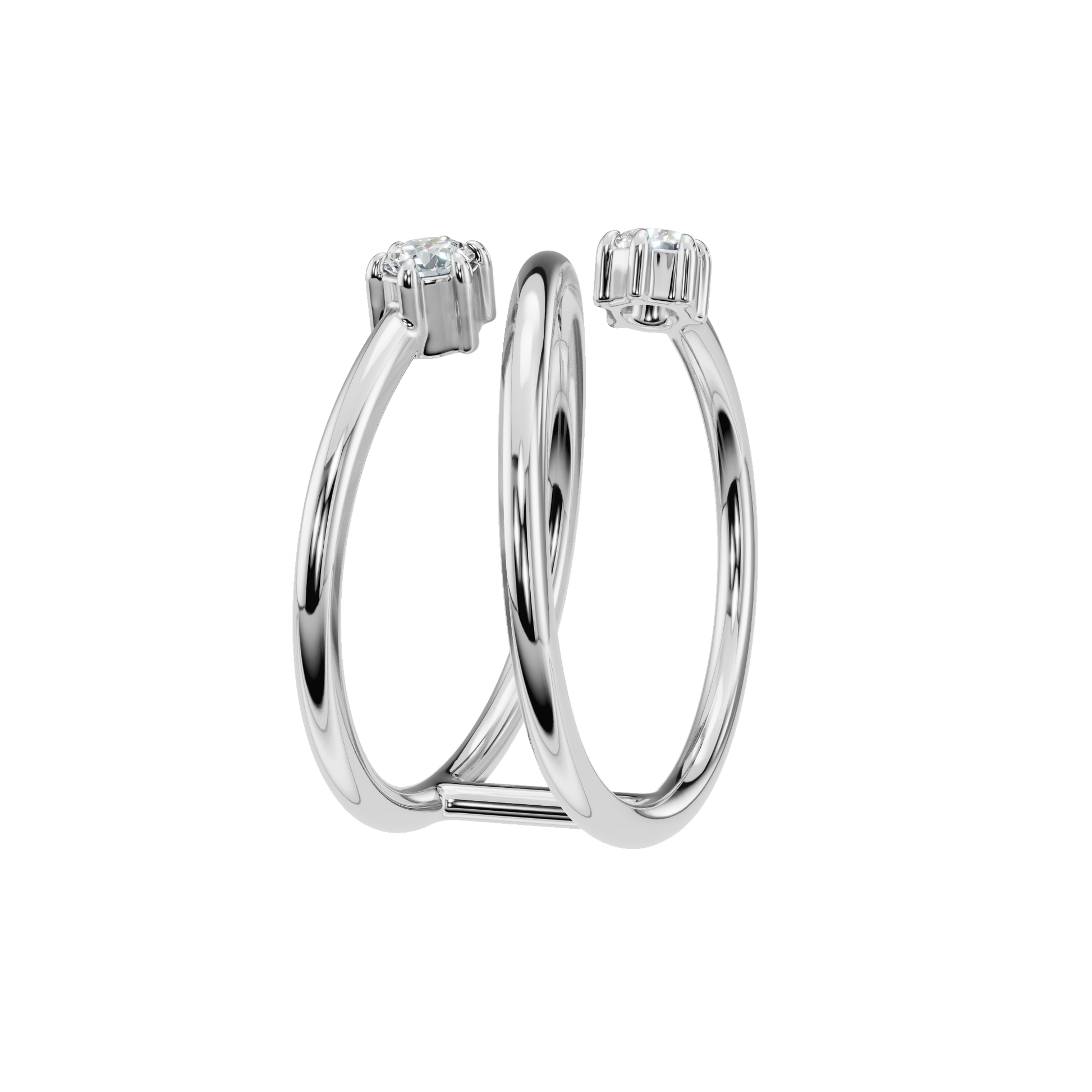 Modern Two-Stone Lab Grown Diamond Ring