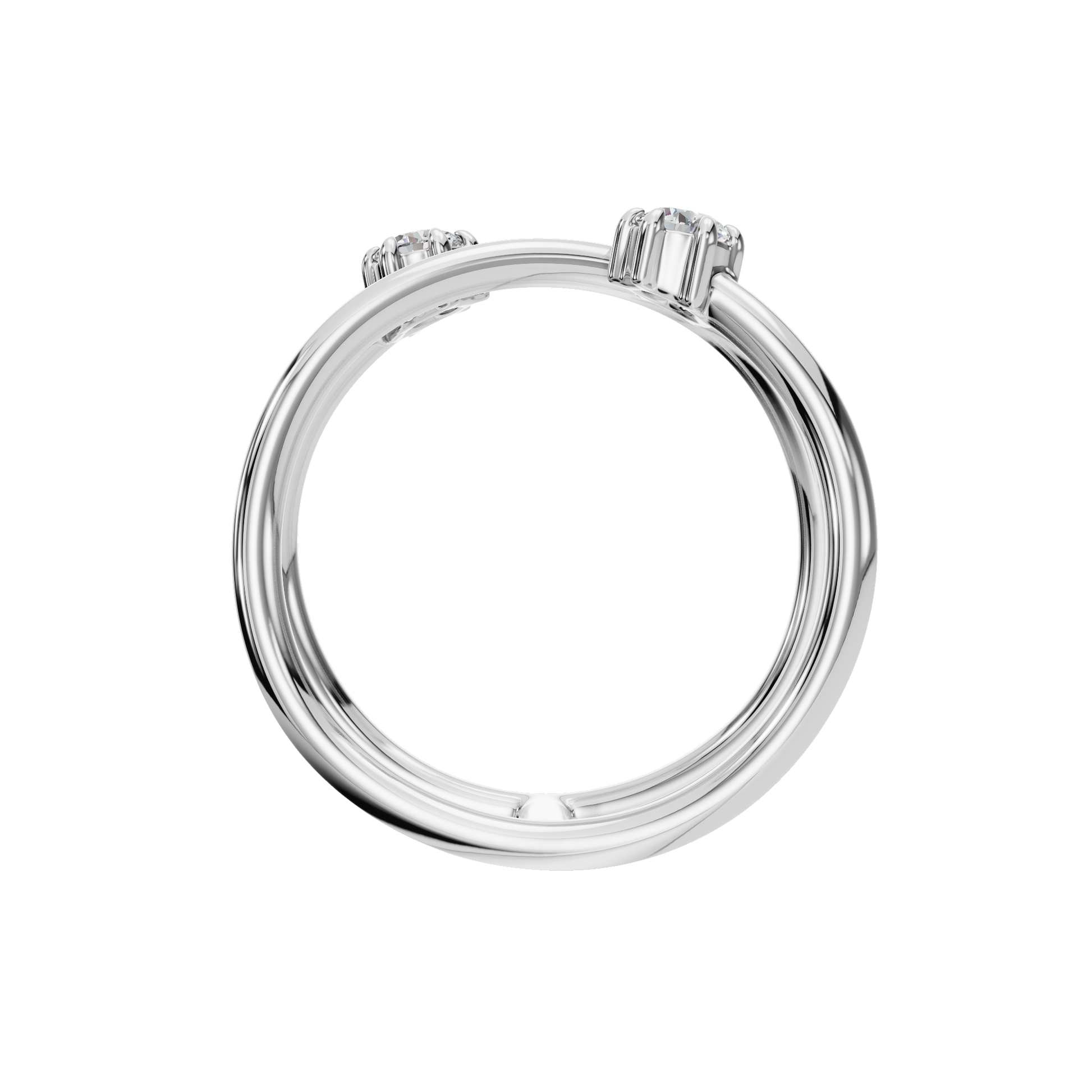 Modern Two-Stone Lab Grown Diamond Ring