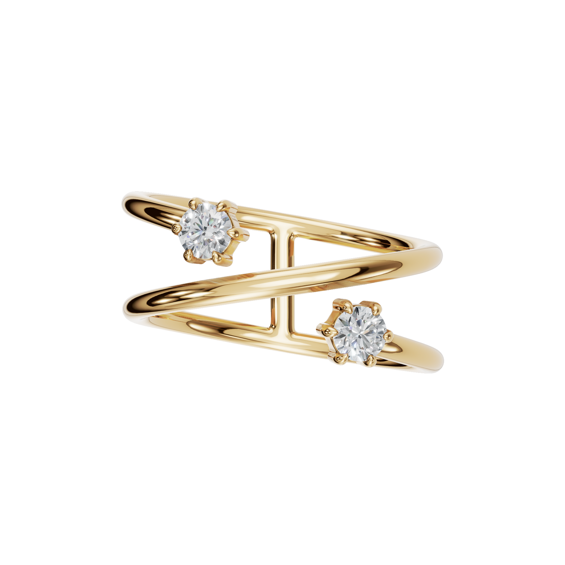 Modern Two-Stone Lab Grown Diamond Ring