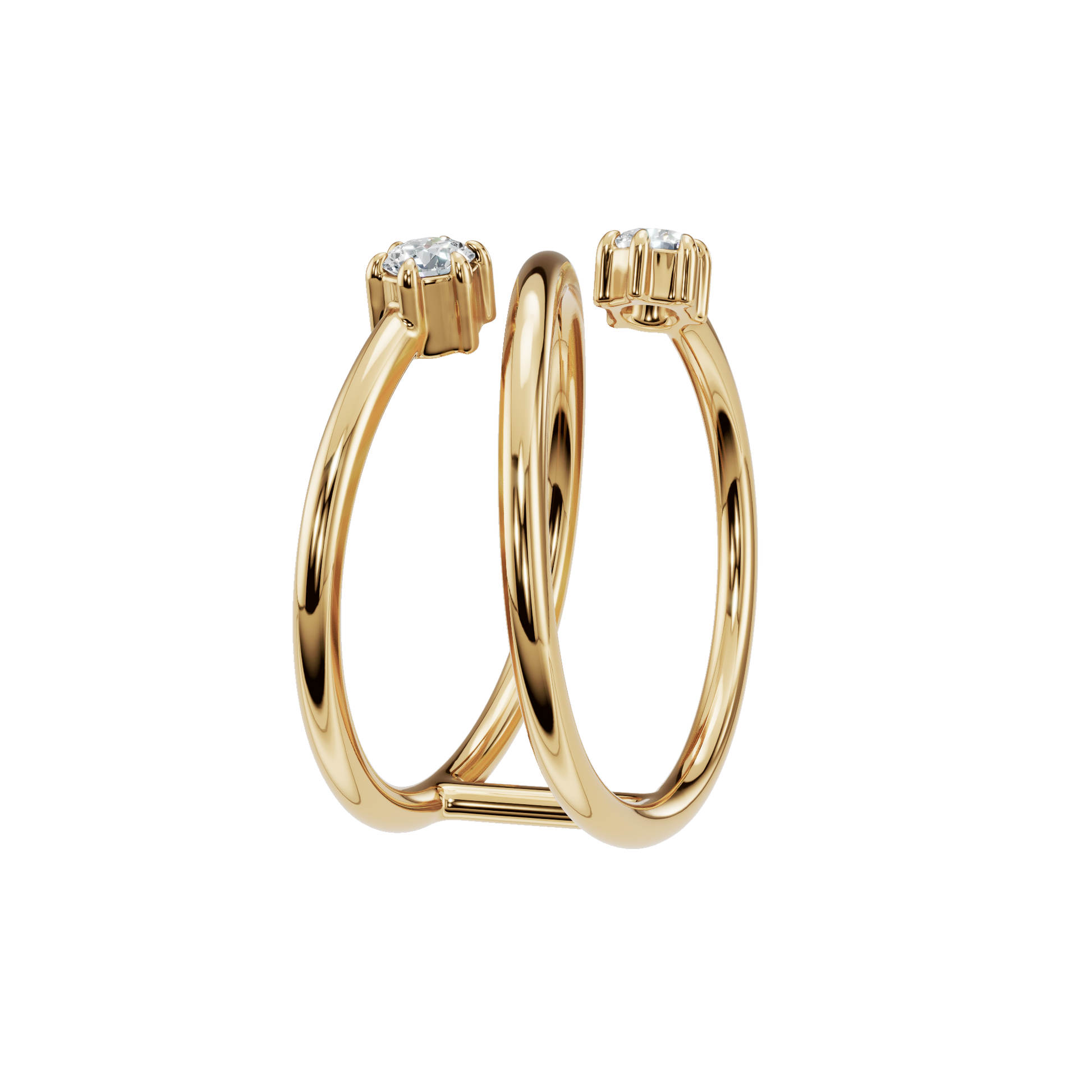 Modern Two-Stone Lab Grown Diamond Ring