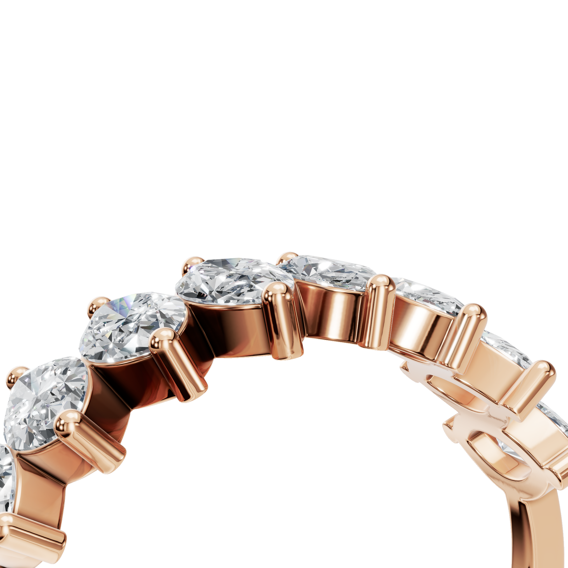 Diamond Band Ring with Graduated Marquise Stones