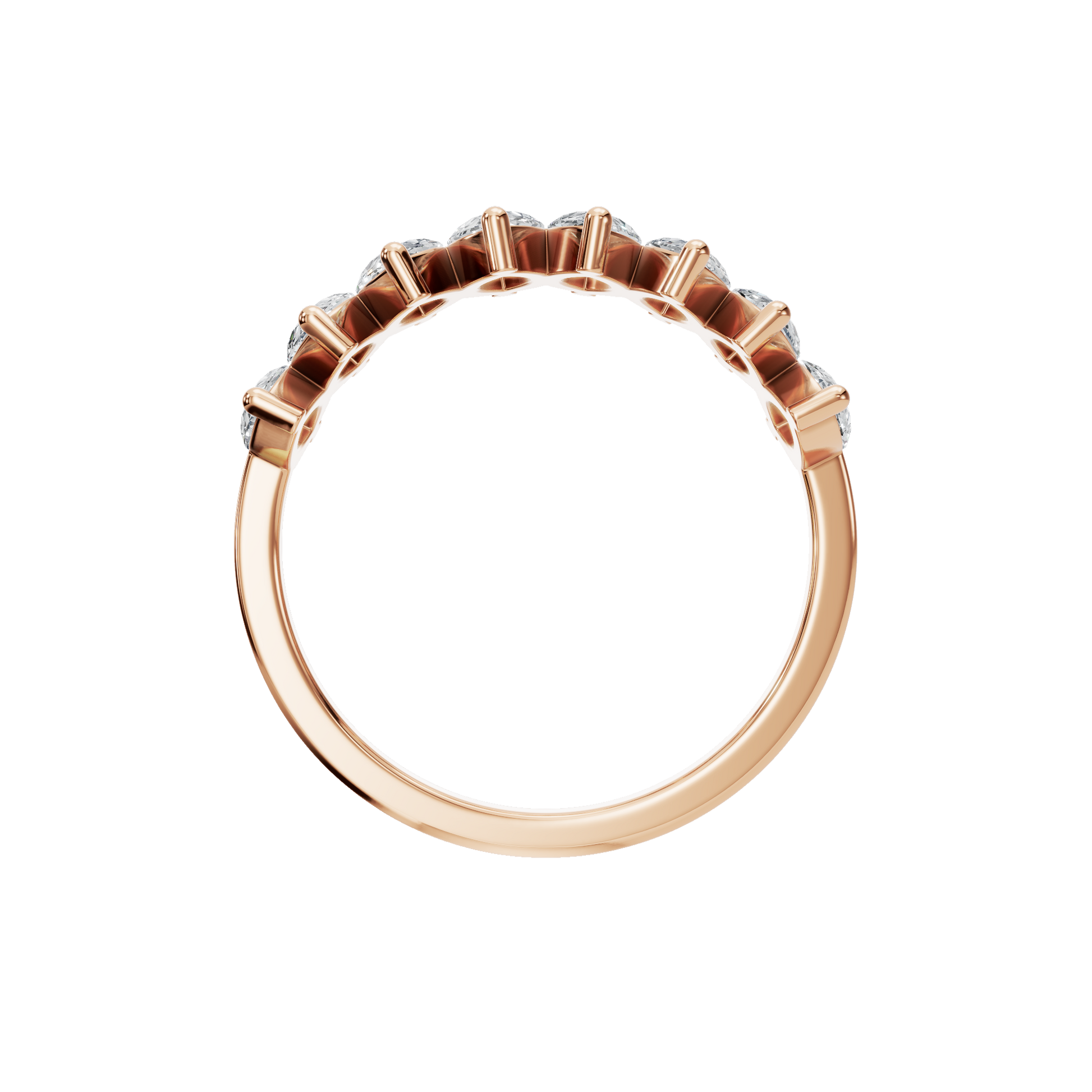 Diamond Band Ring with Graduated Marquise Stones