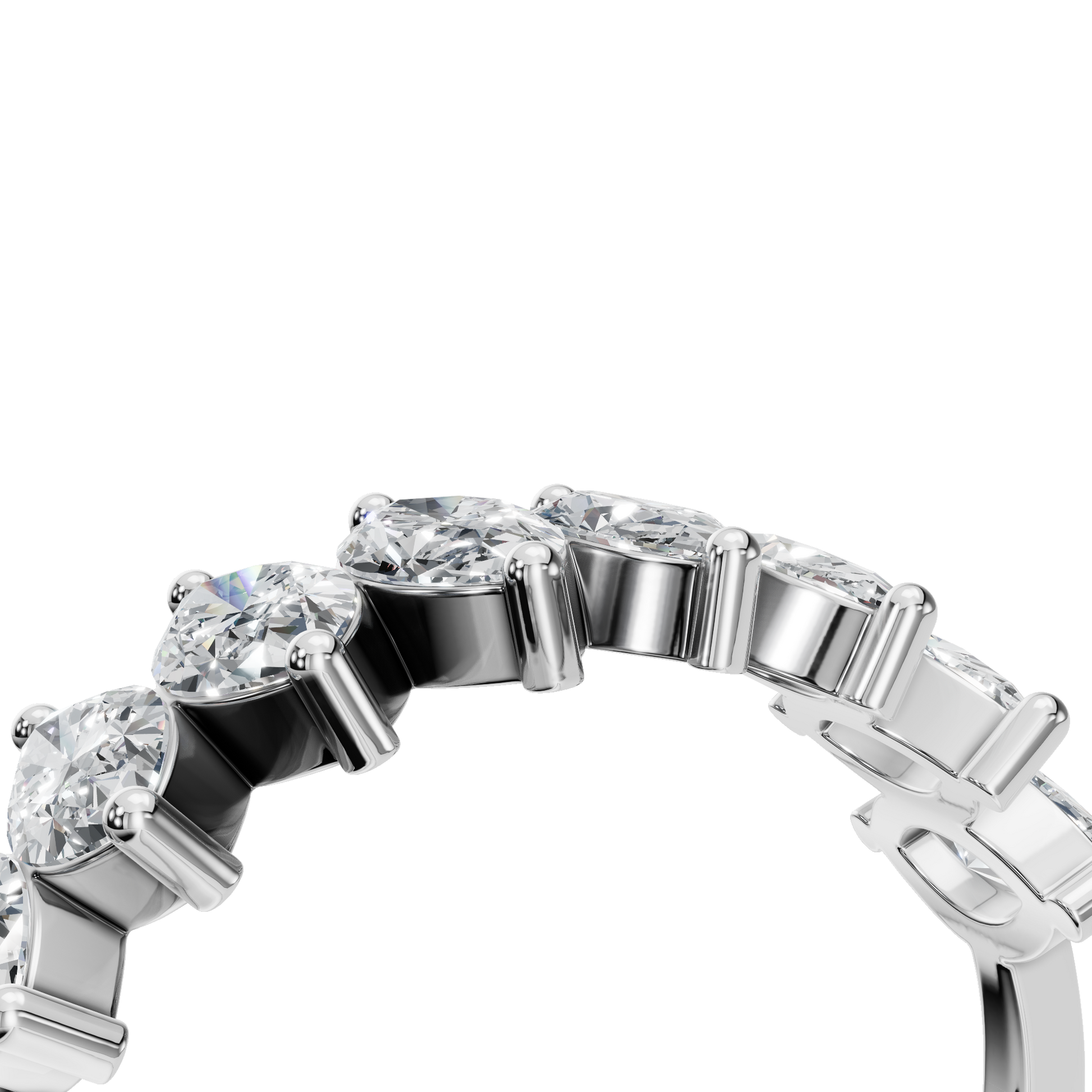 Diamond Band Ring with Graduated Marquise Stones