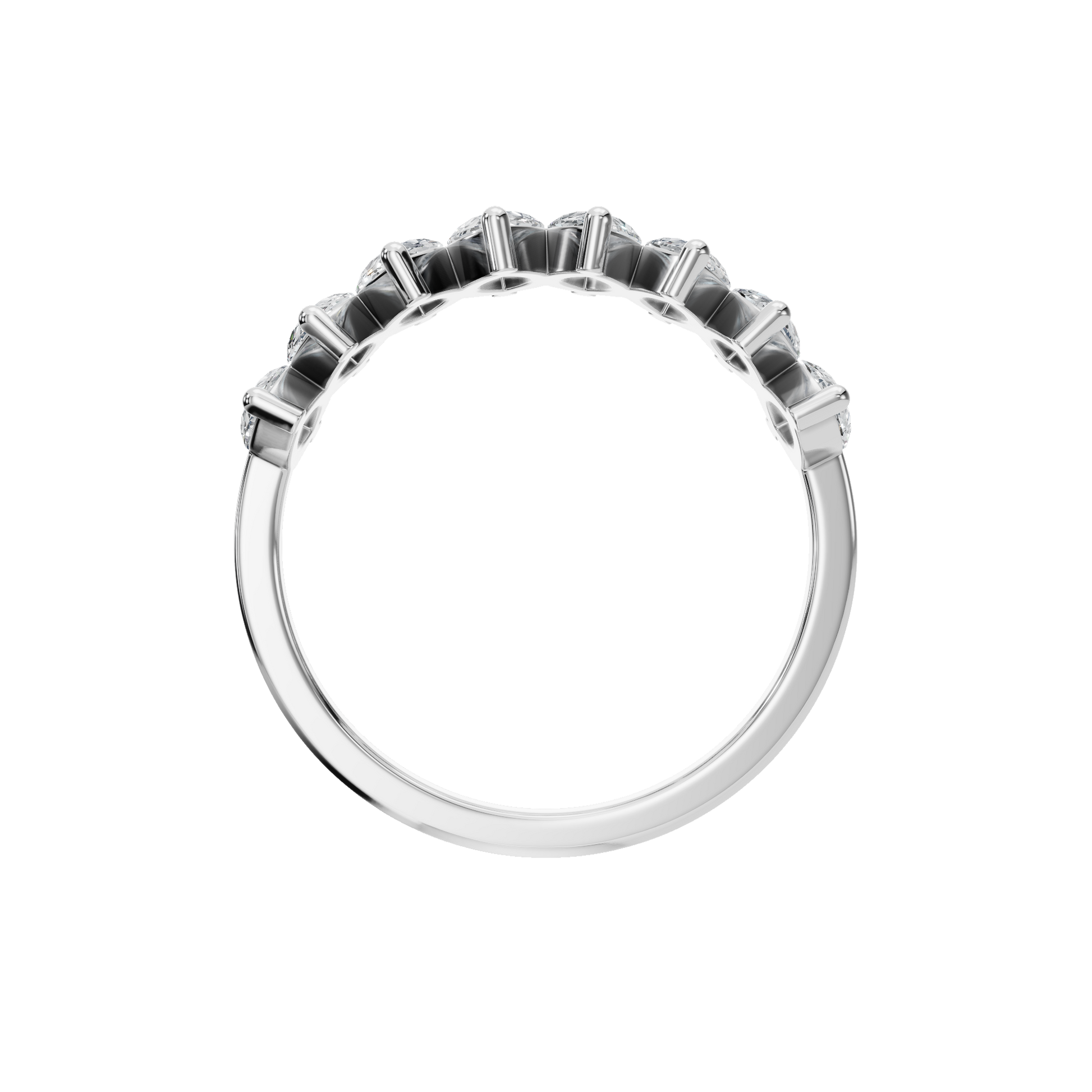 Diamond Band Ring with Graduated Marquise Stones