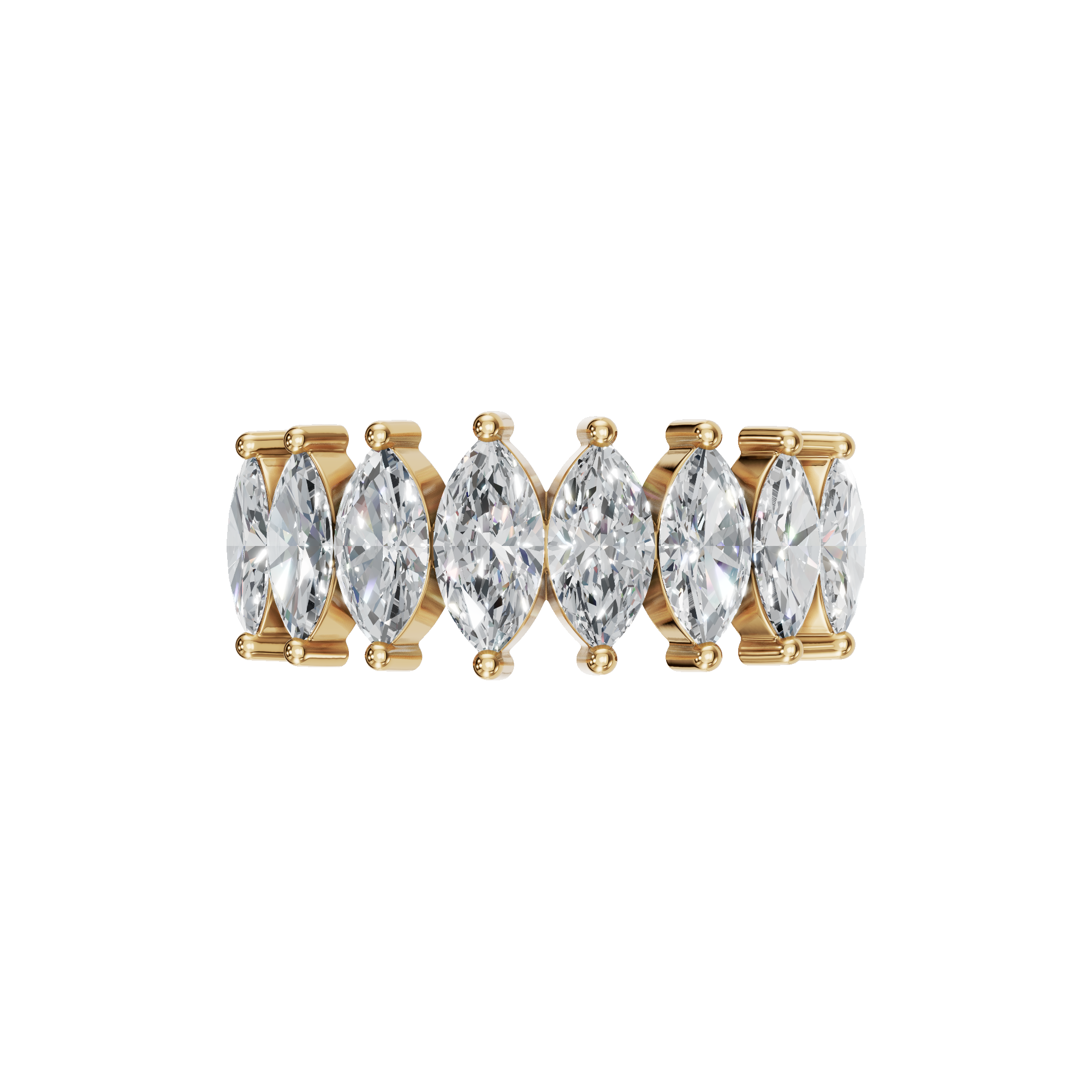 1.55Ct Marquise Diamond Ring in Gold | Elegant Five Stone Fine Jewelry Statement Ring
