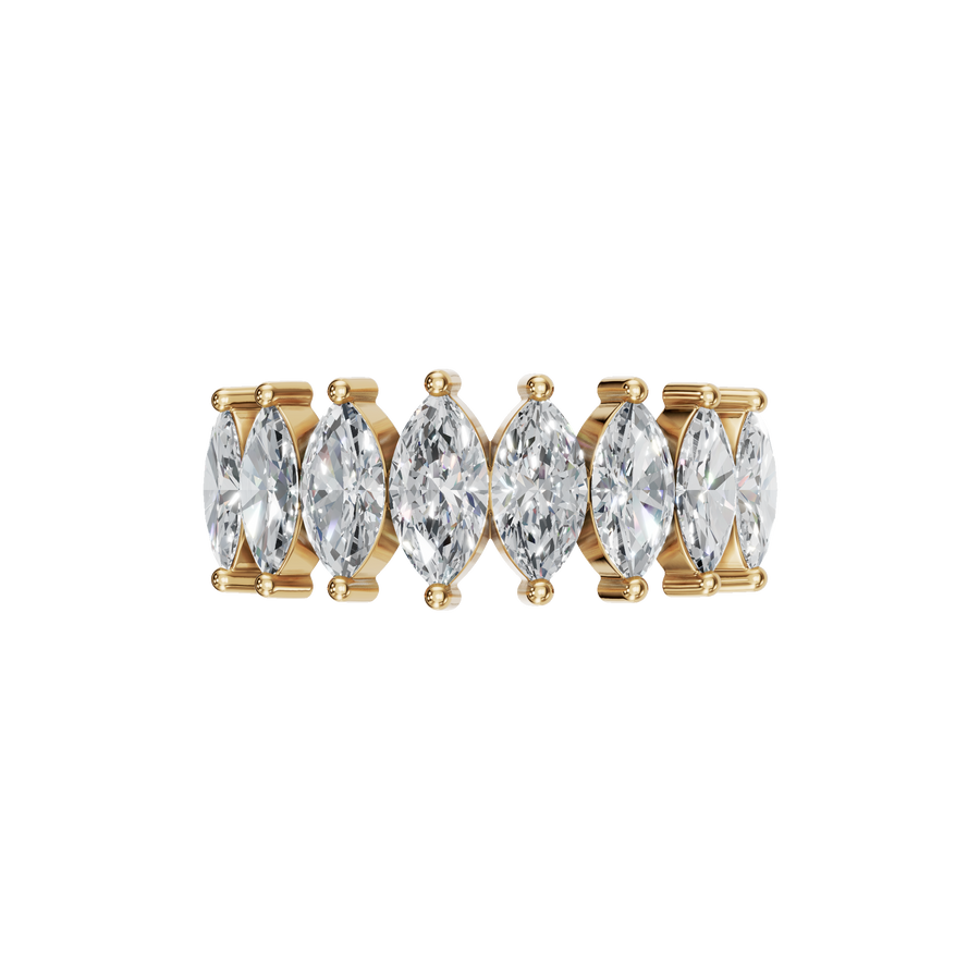 Marquise Lab Diamond Eight Stone Ring in Gold