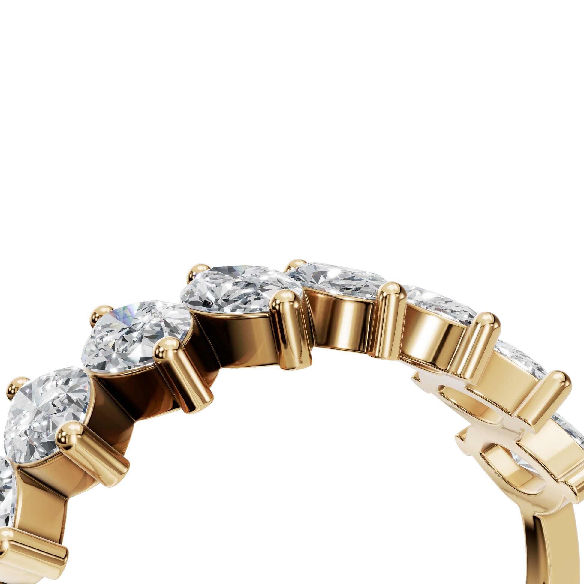 Diamond Band Ring with Graduated Marquise Stones