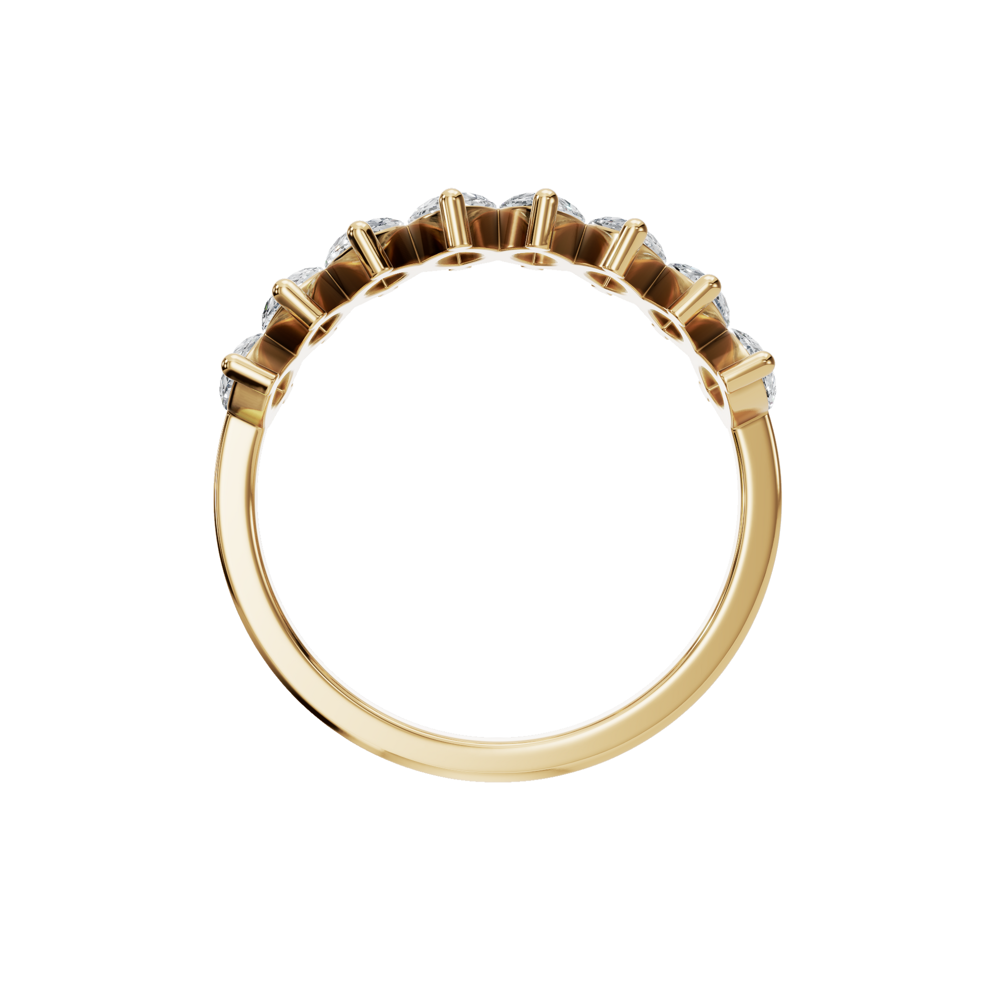 Diamond Band Ring with Graduated Marquise Stones