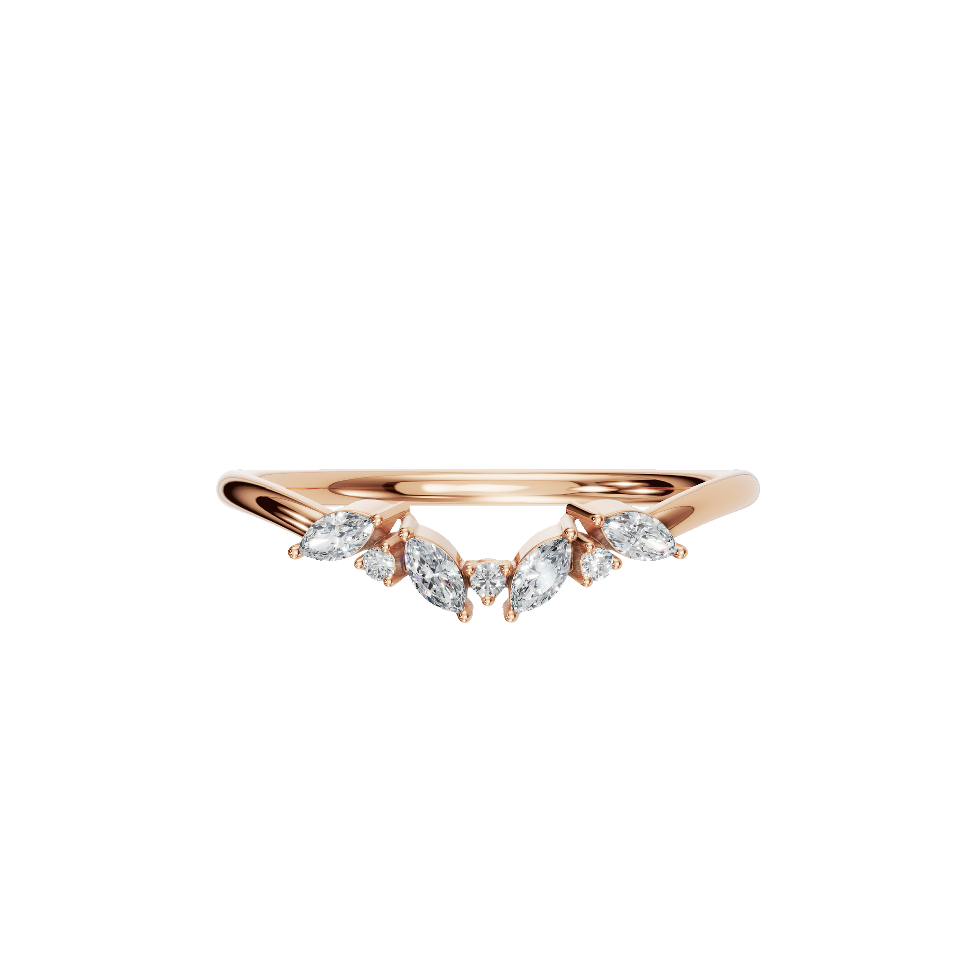 Bridal Curved Diamond Band – Sustainable Lab Grown Ring