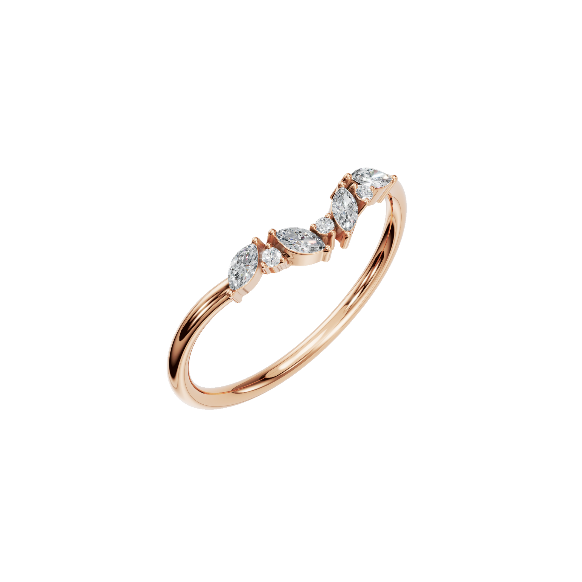 Bridal Curved Diamond Band – Sustainable Lab Grown Ring
