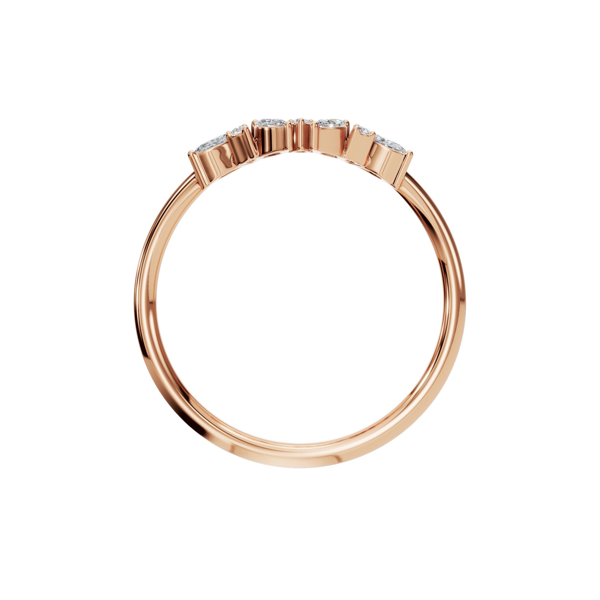 Bridal Curved Diamond Band – Sustainable Lab Grown Ring