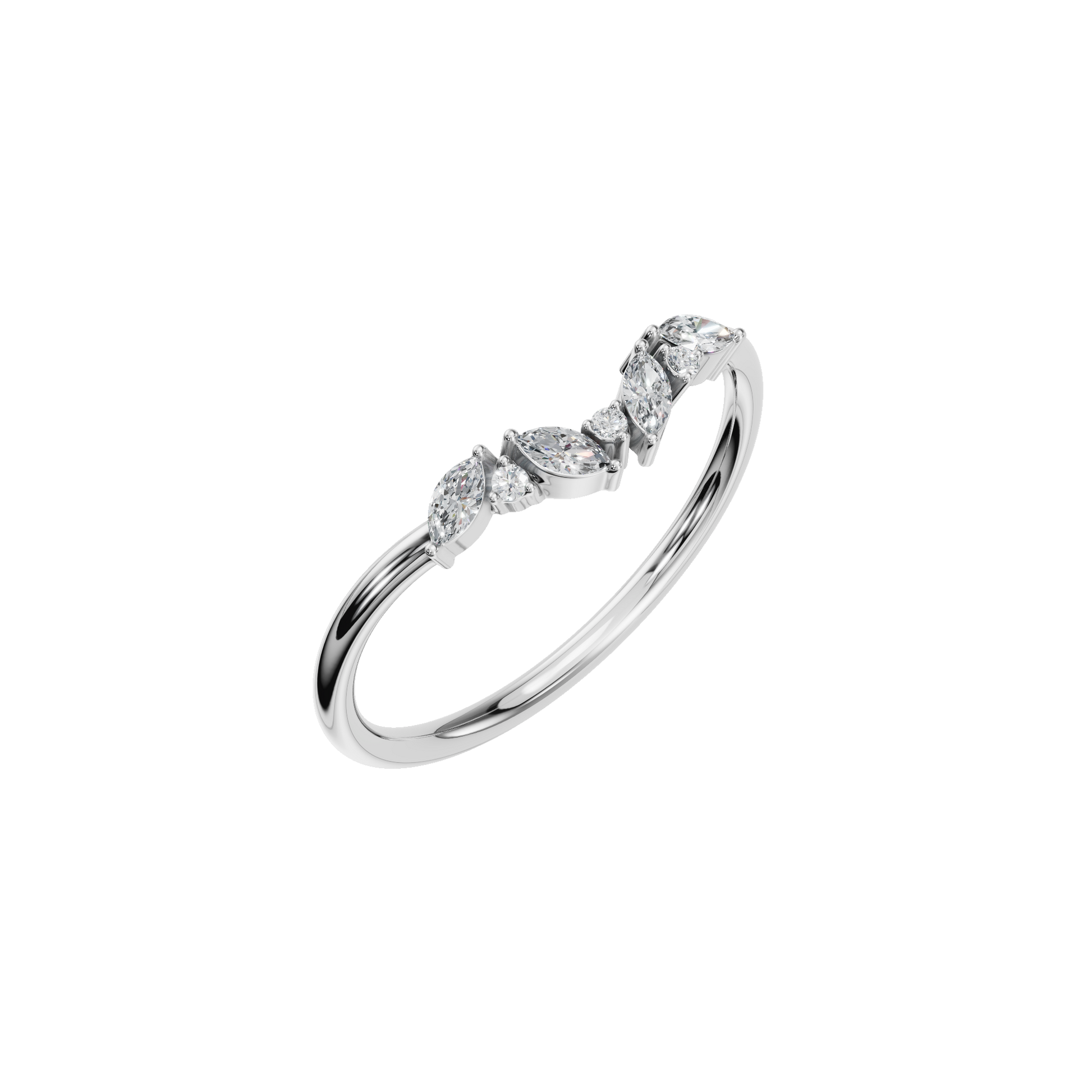 Bridal Curved Diamond Band – Sustainable Lab Grown Ring