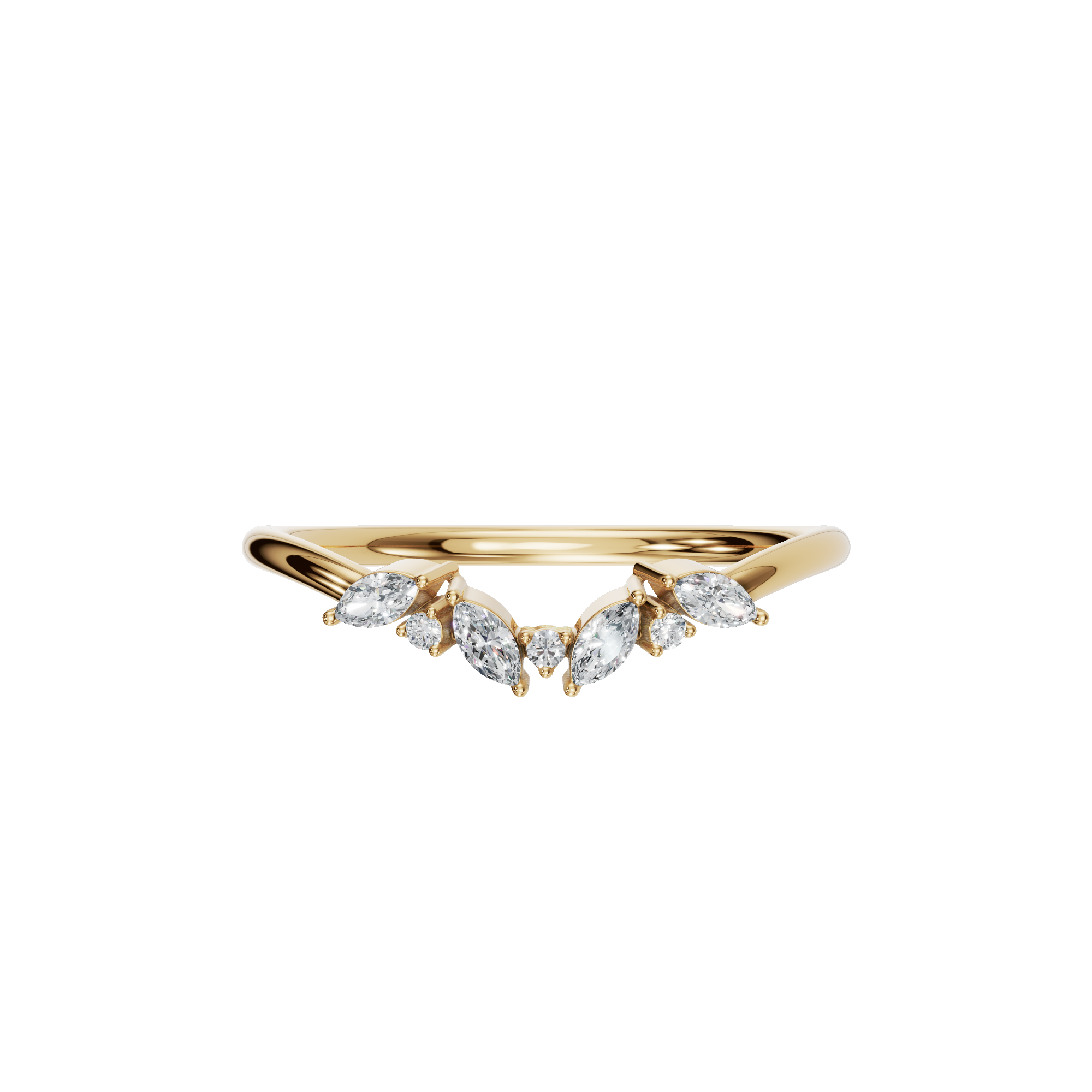 Bridal Curved Diamond Band – Sustainable Lab Grown Ring