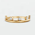 Lab Diamond Round Brilliant Floating Bezel Bubble Stacking Ring in Gold