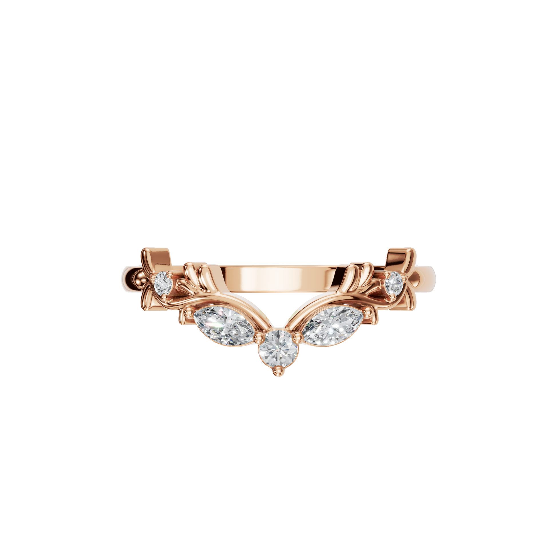 Vintage-Style Gold Lab Grown Diamond Tiara Ring