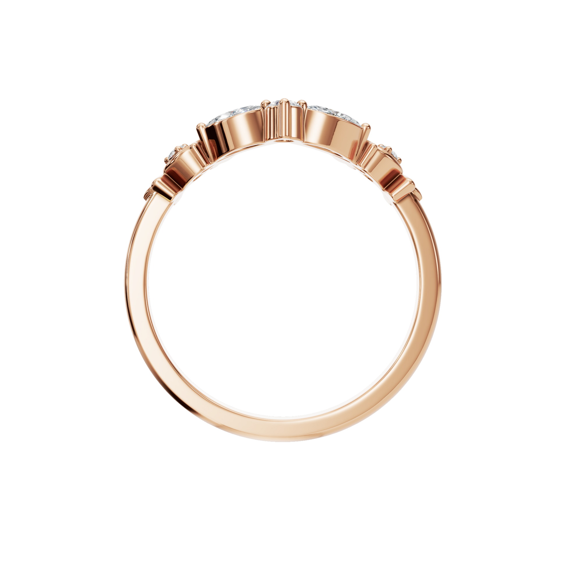 Vintage-Style Gold Lab Grown Diamond Tiara Ring