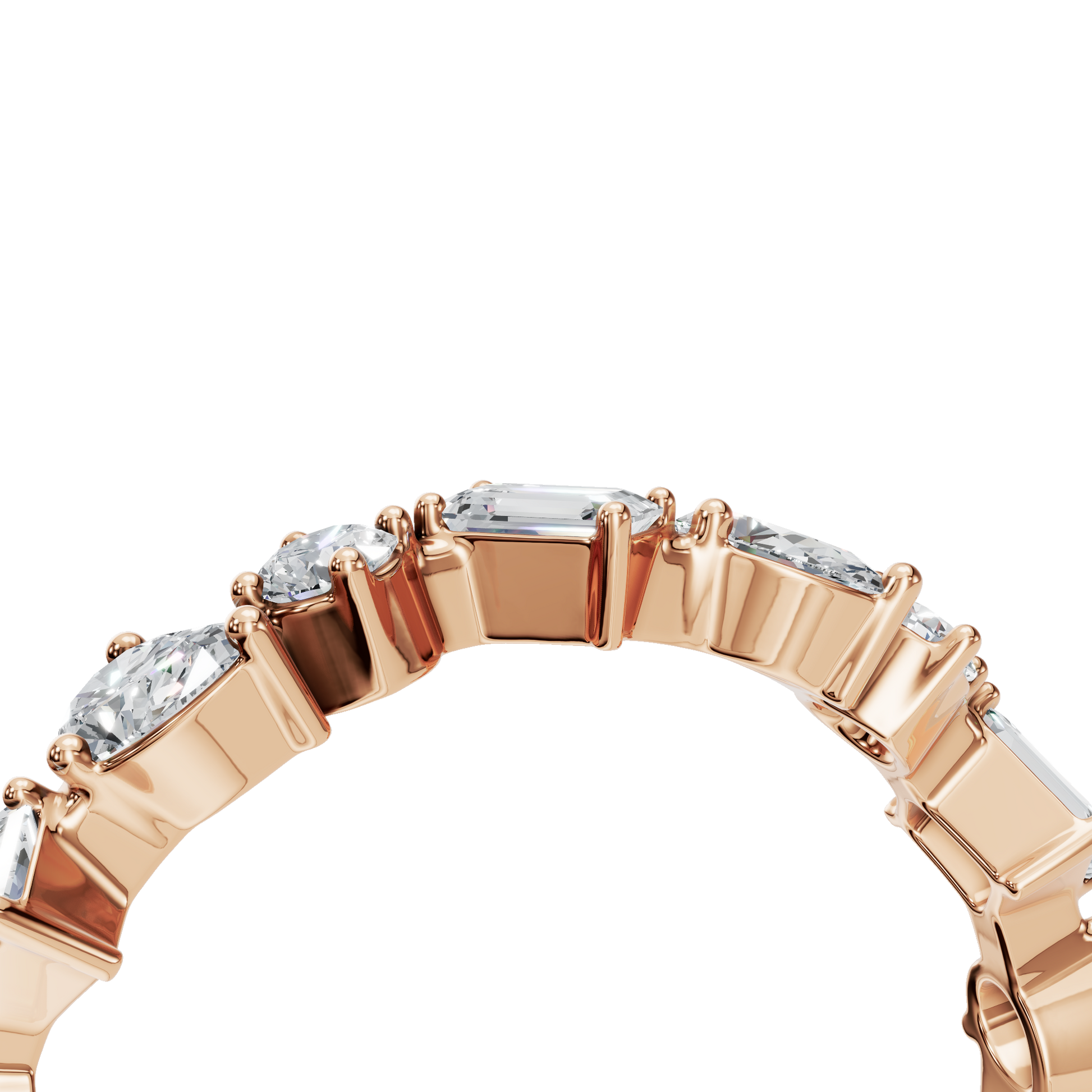 0.70 CTW Mixed Diamond Ring – Elegant Multi Shape Gold Band