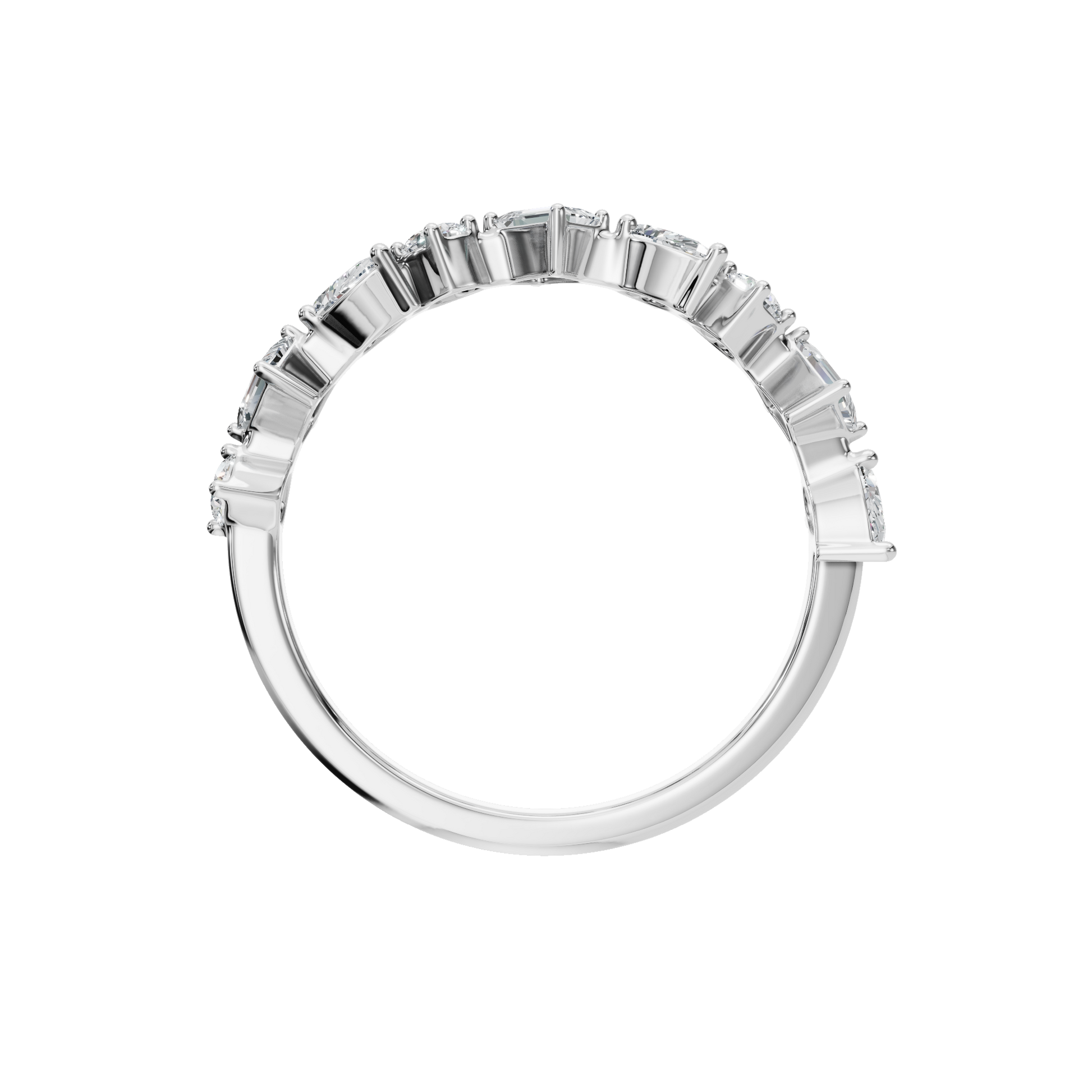 0.70 CTW Mixed Diamond Ring – Elegant Multi Shape Gold Band