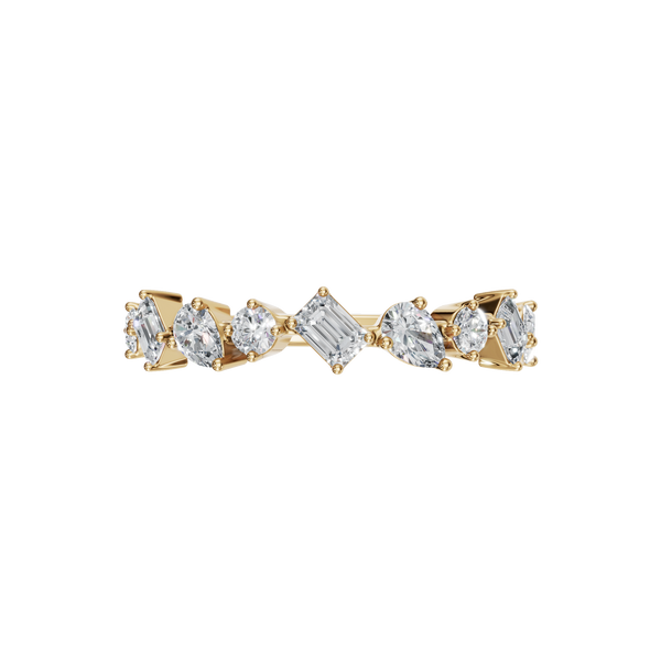 Mixed Lab Diamond Wedding Band Ring in 14K Yellow Gold