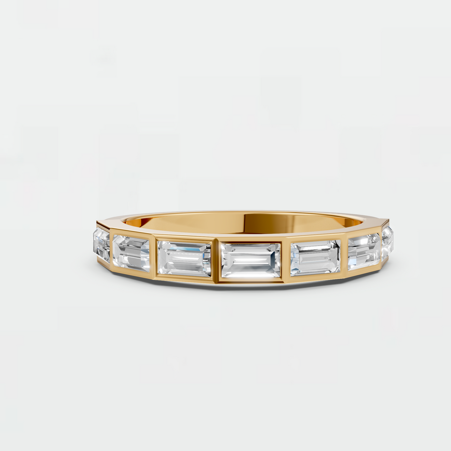 Baguette Diamond Channel Set Band Ring in 14K Yellow Gold
