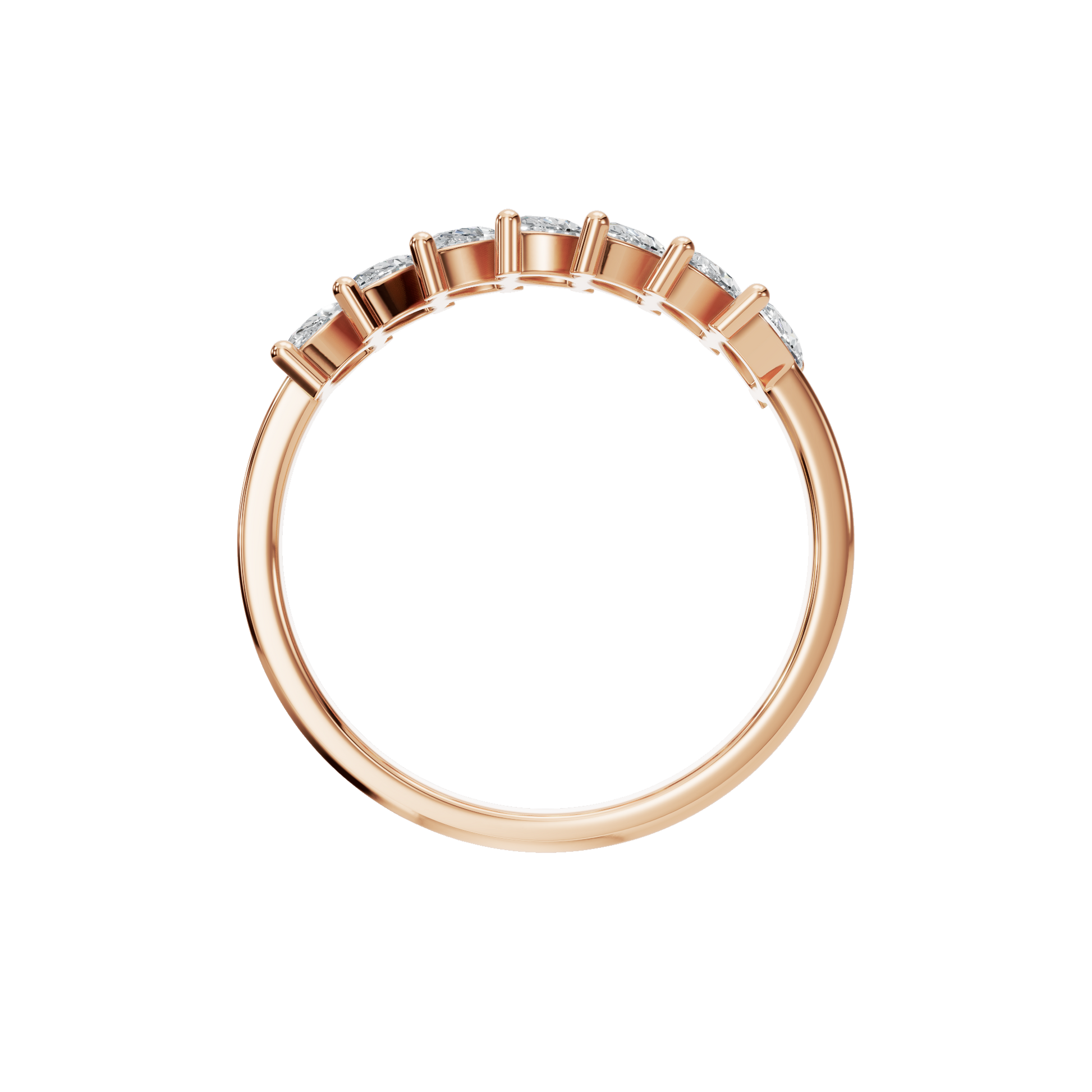 0.81 CTW Marquise Diamond Ring – Modern Crown Stackable Band