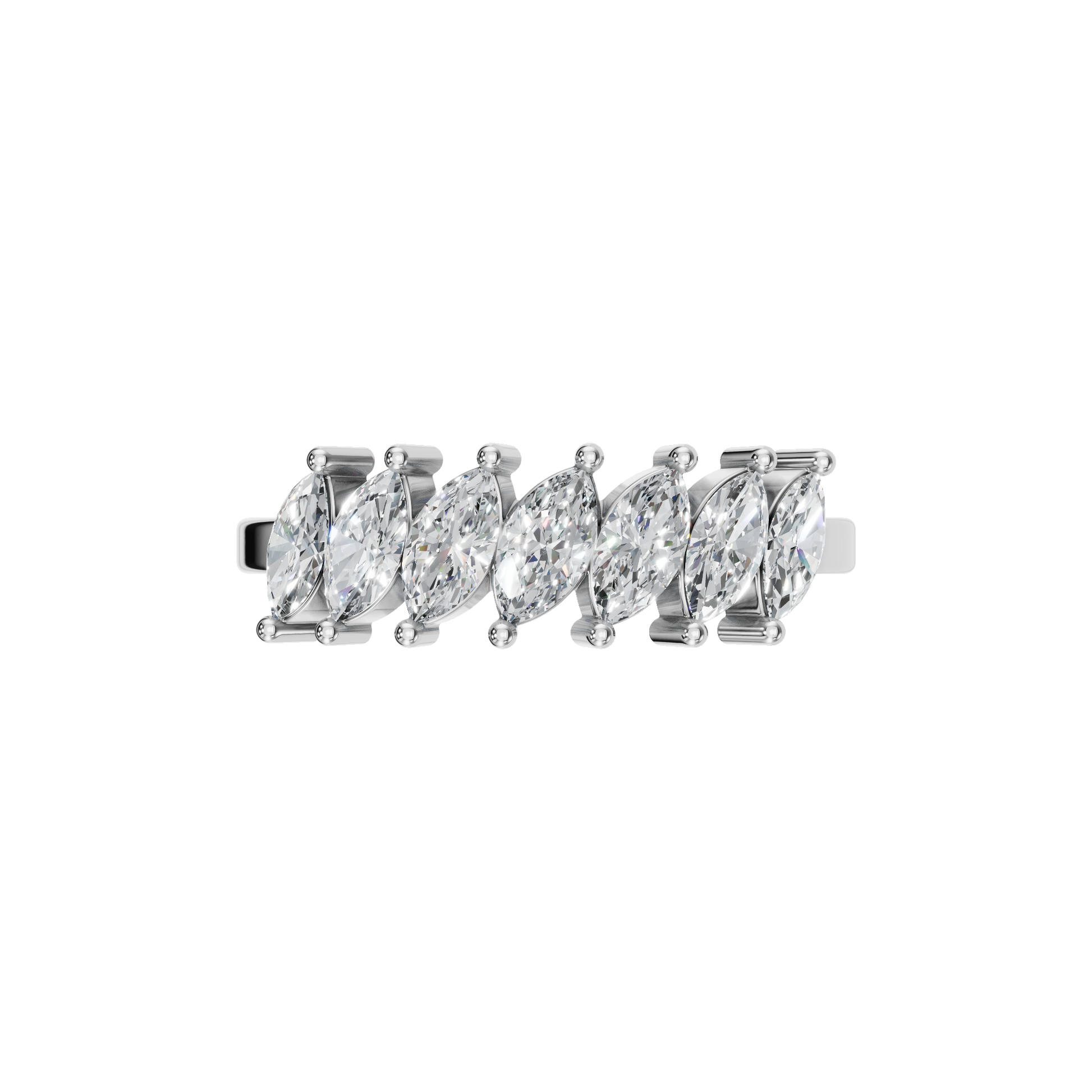 0.81 CTW Marquise Diamond Ring – Modern Crown Stackable Band