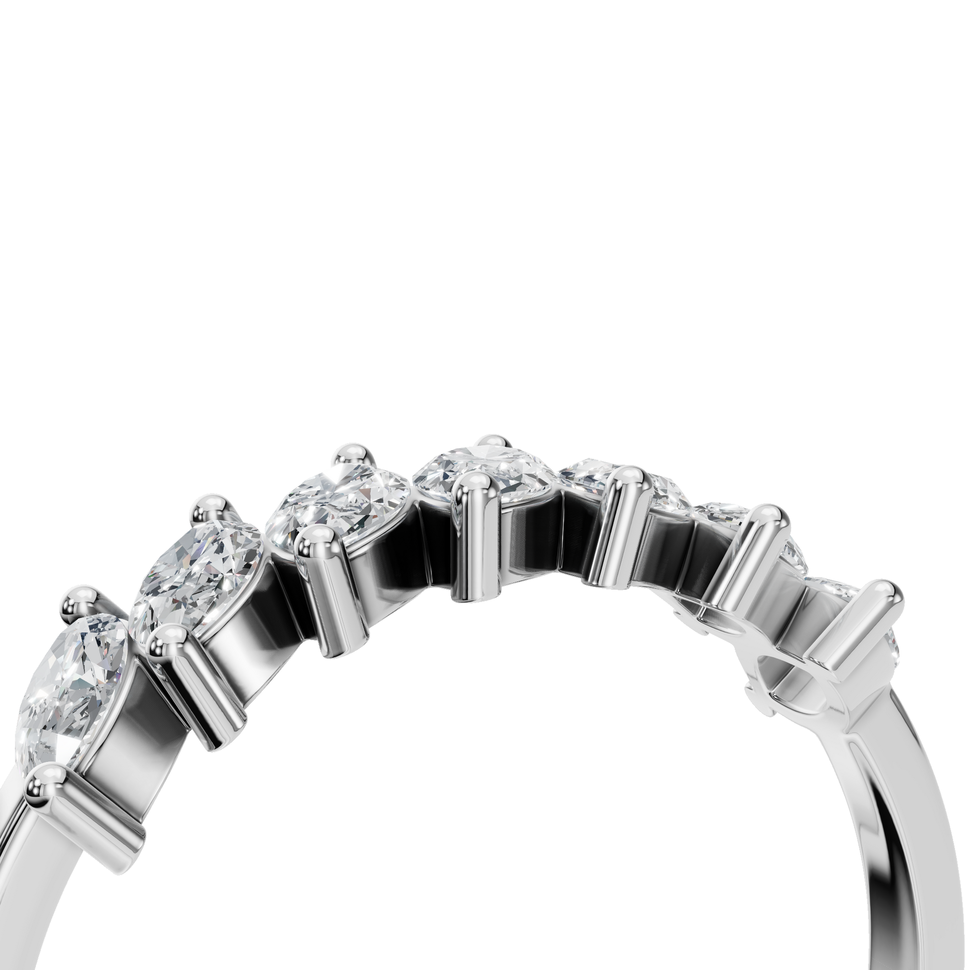 0.81 CTW Marquise Diamond Ring – Modern Crown Stackable Band