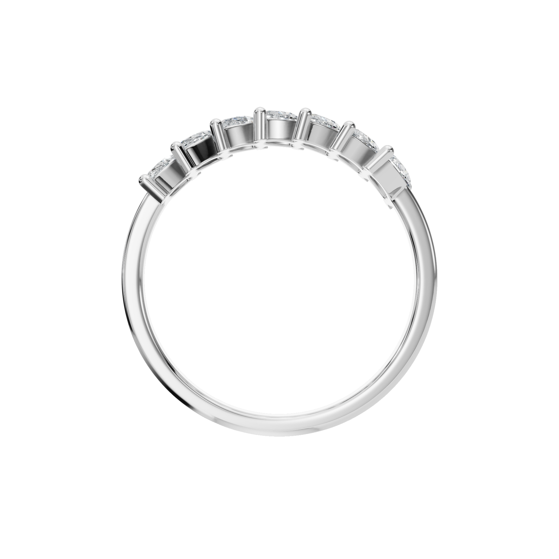 0.81 CTW Marquise Diamond Ring – Modern Crown Stackable Band