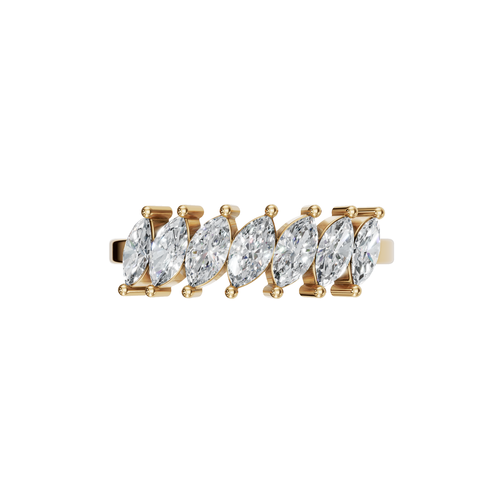 0.81 CTW Marquise Diamond Ring – Modern Crown Stackable Band