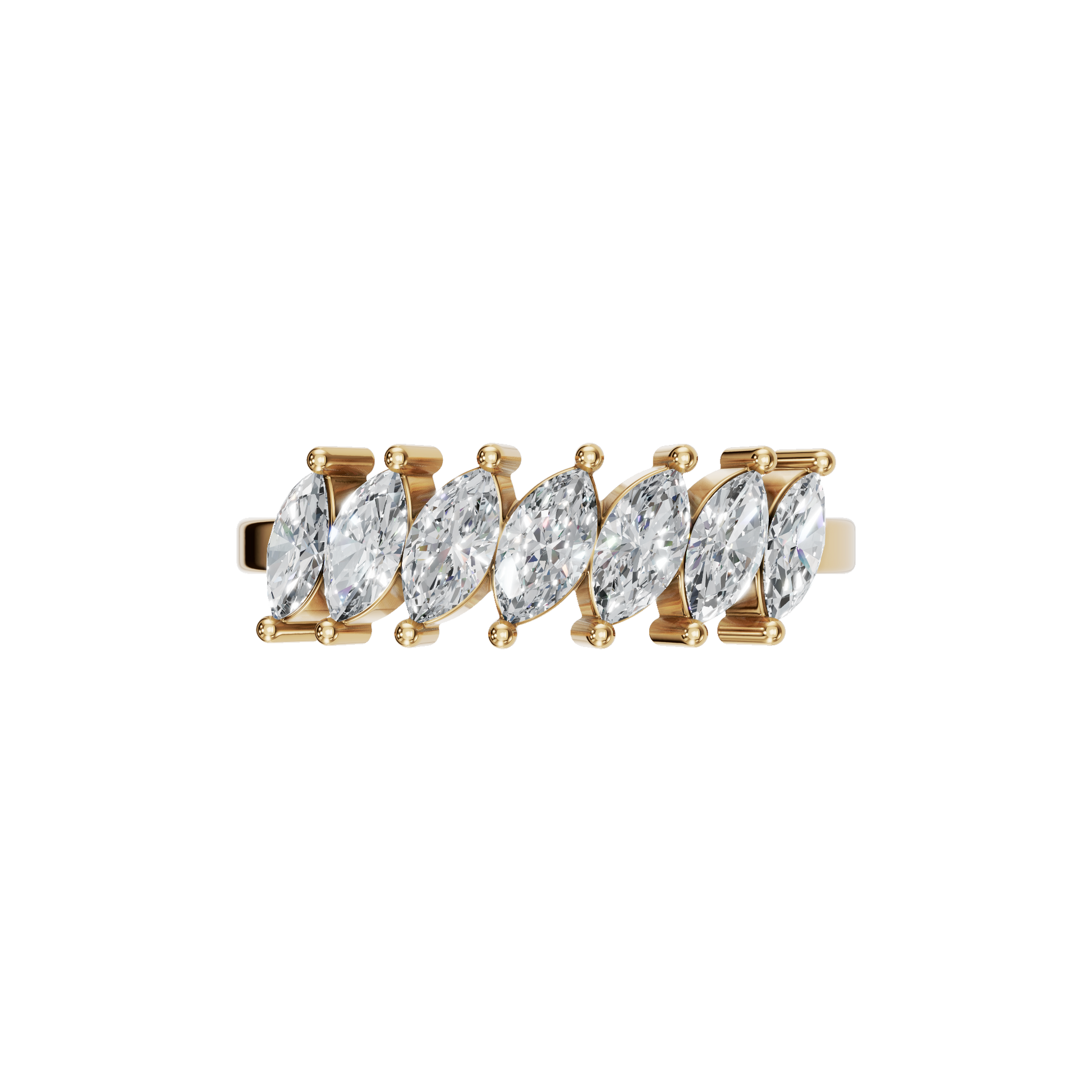 0.81 CTW Marquise Diamond Ring – Modern Crown Stackable Band