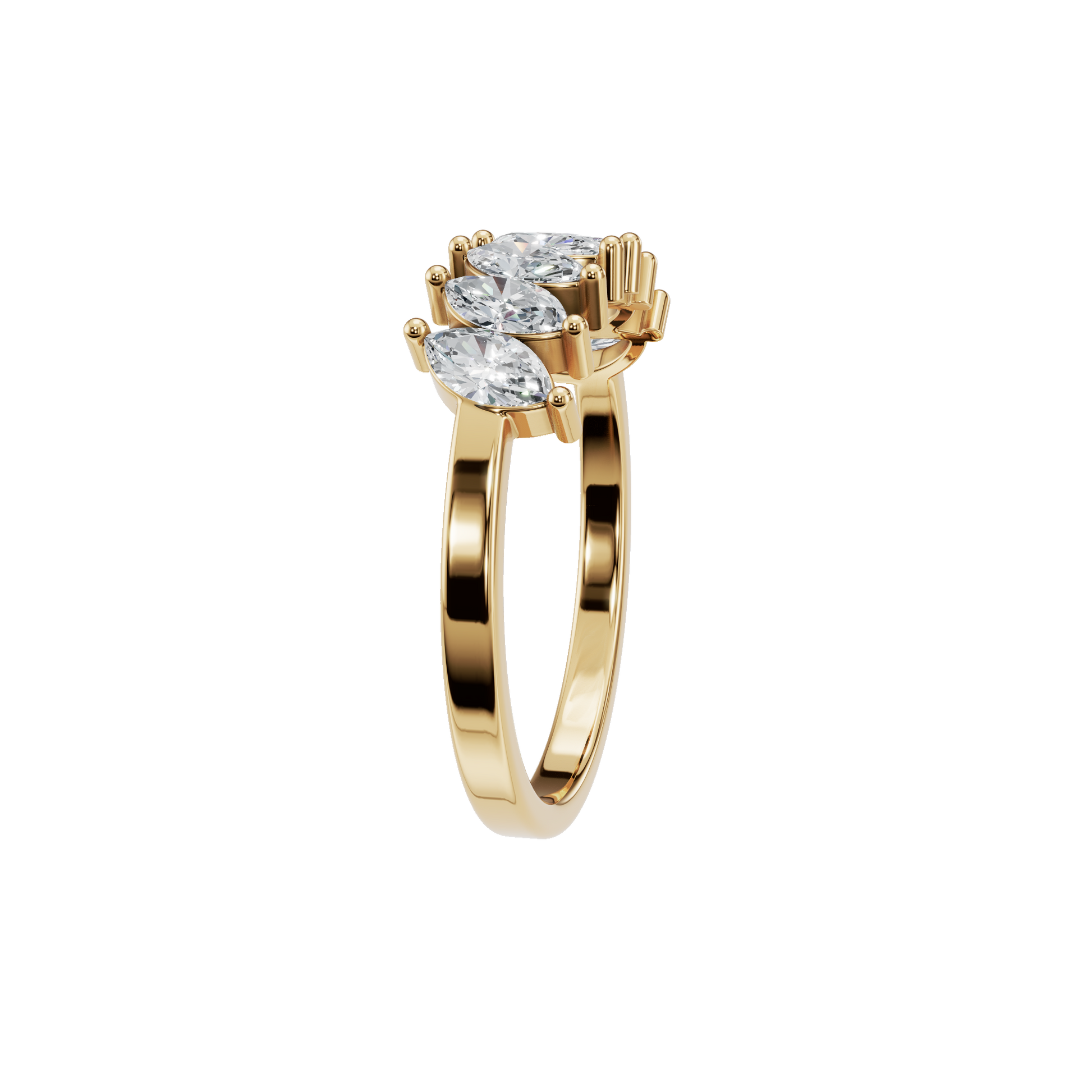 0.81 CTW Marquise Diamond Ring – Modern Crown Stackable Band