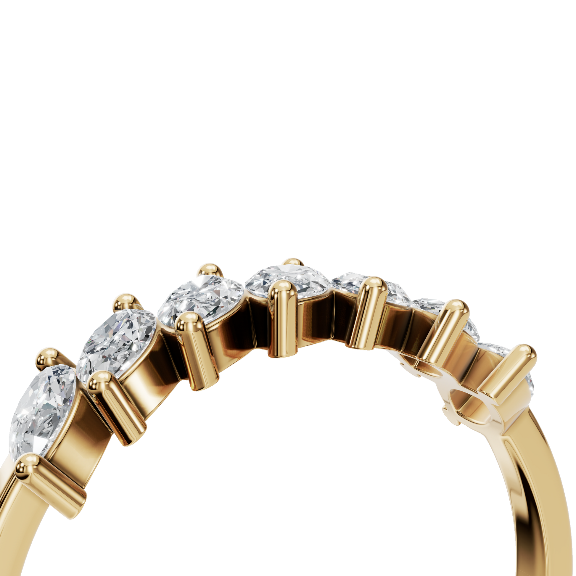 0.81 CTW Marquise Diamond Ring – Modern Crown Stackable Band