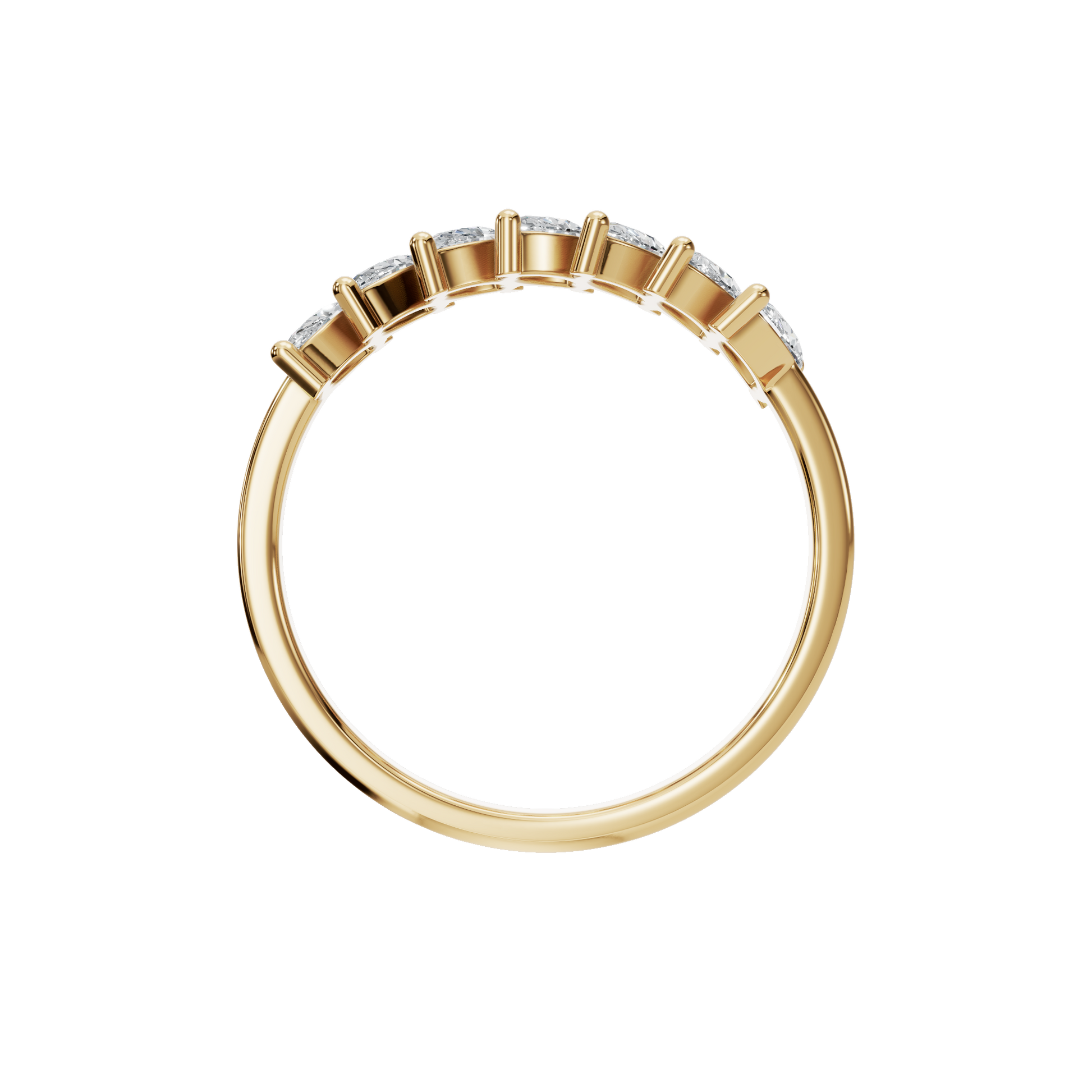 0.81 CTW Marquise Diamond Ring – Modern Crown Stackable Band