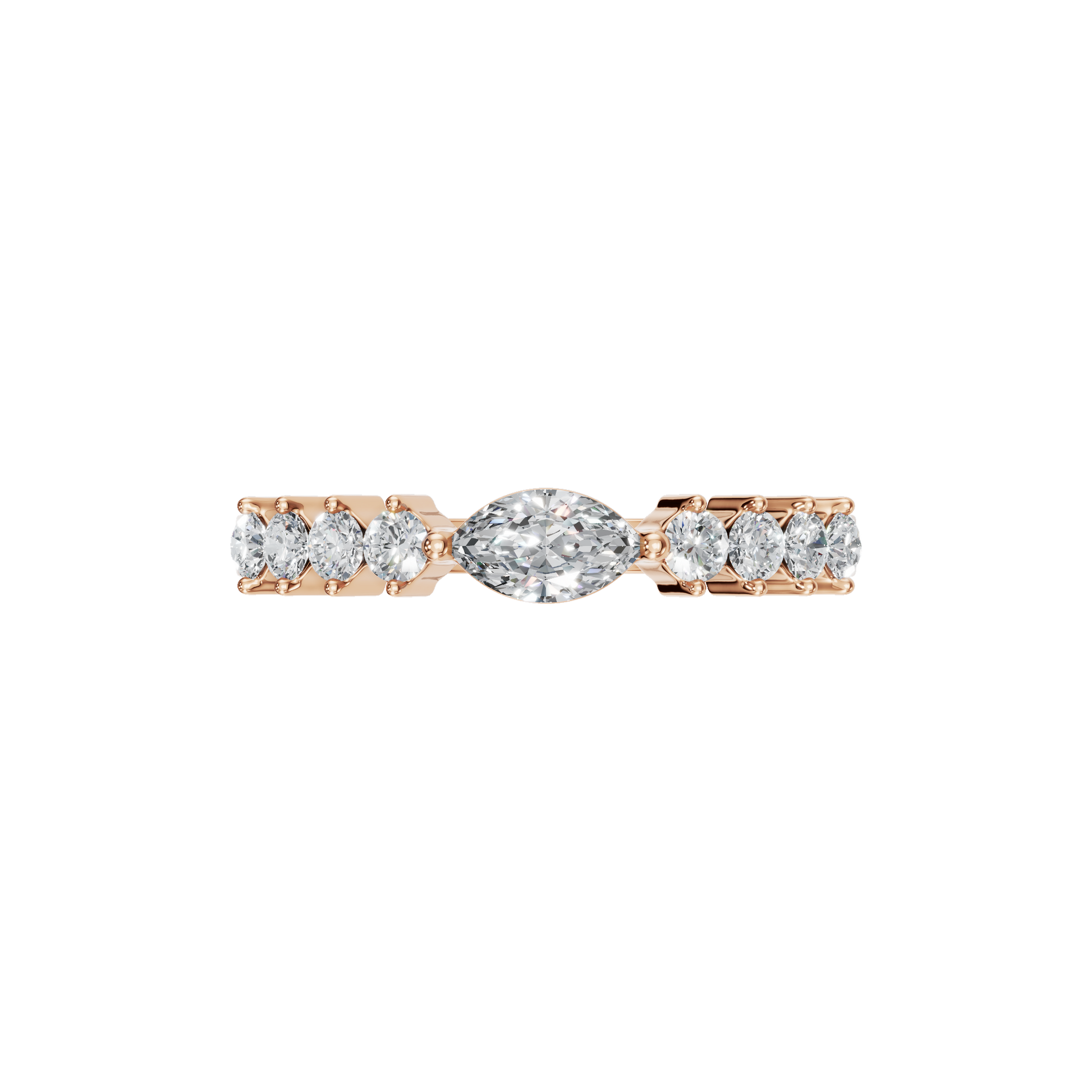 Diamond Ring with Marquise Center & Graduated Side Stones