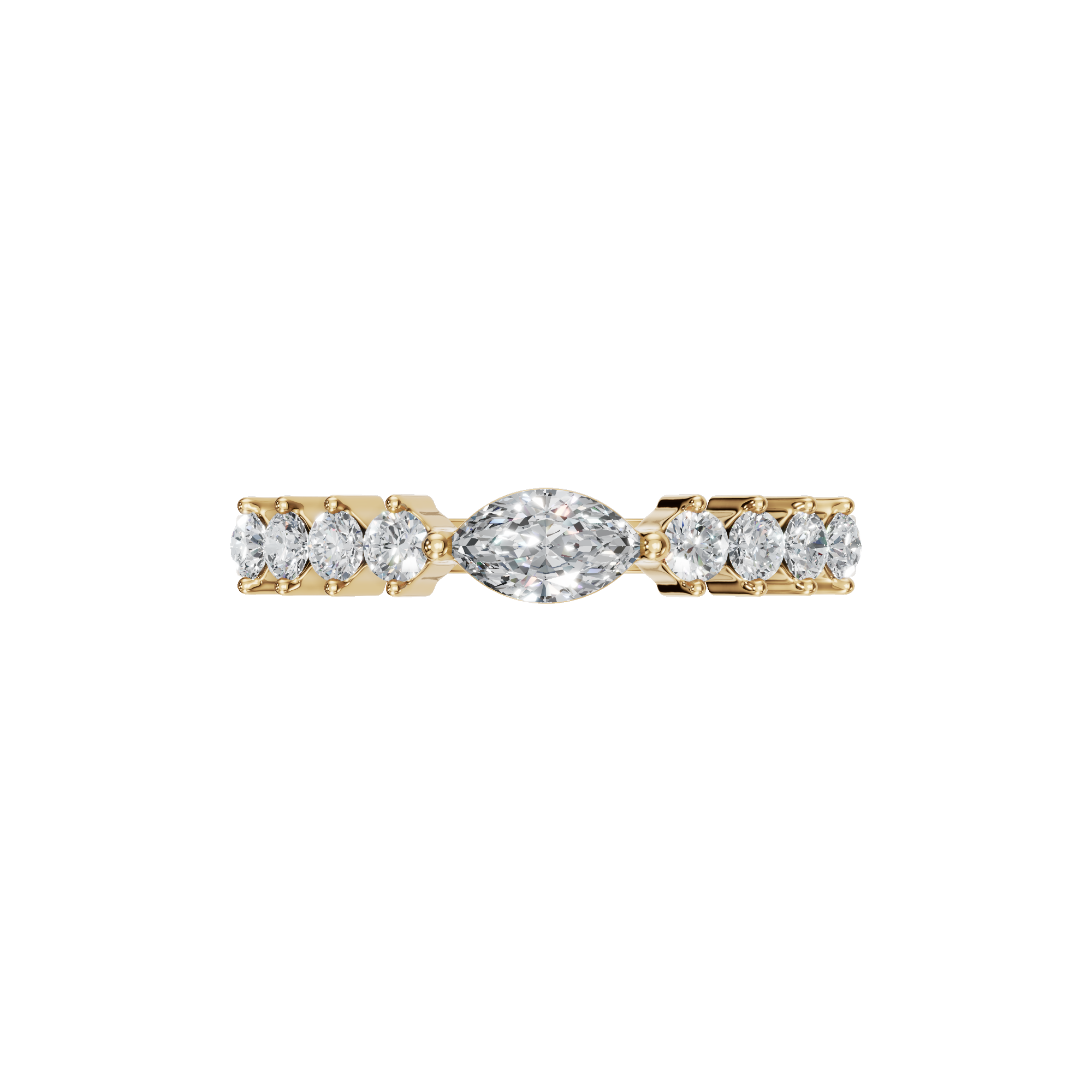 Diamond Ring with Marquise Center & Graduated Side Stones