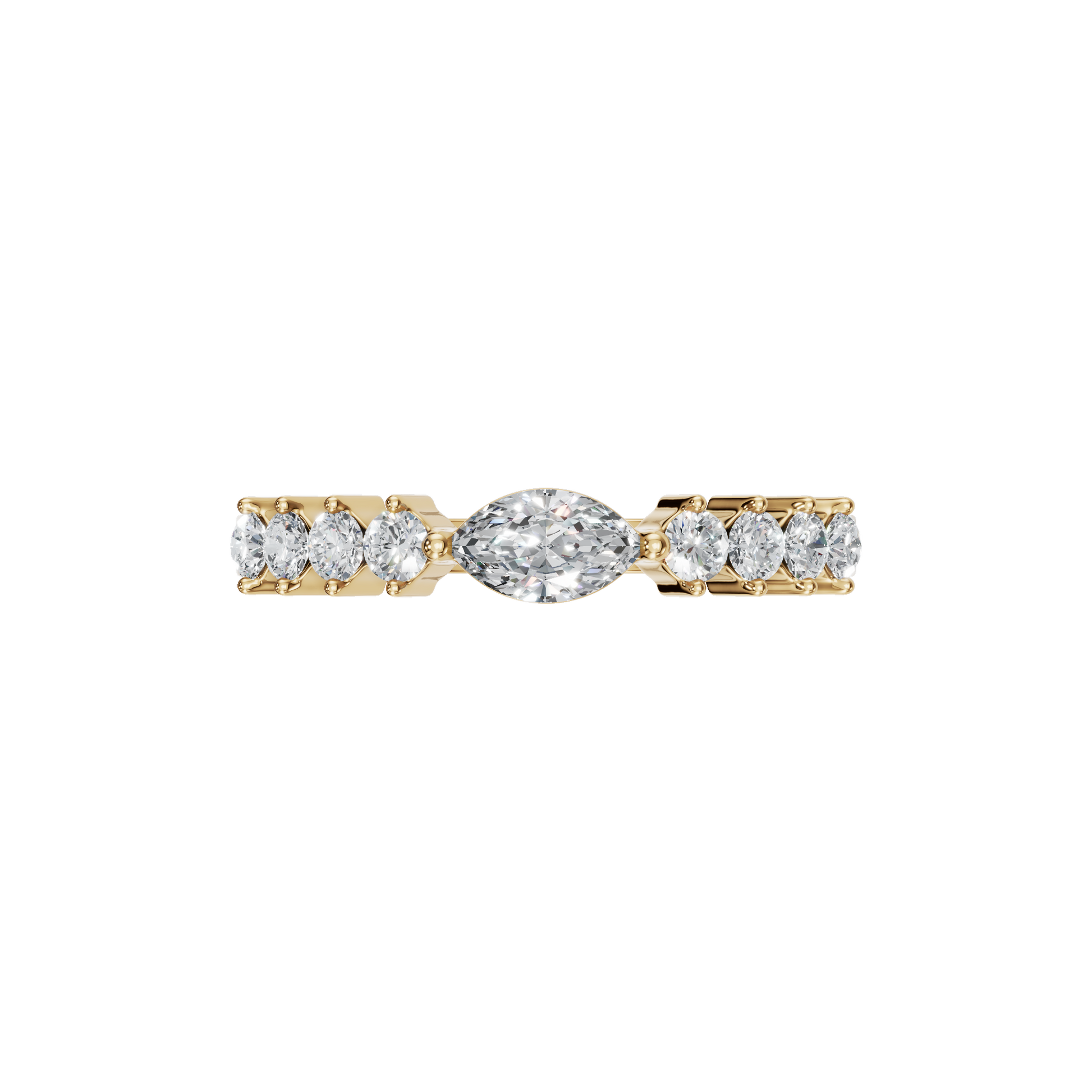 Diamond Ring with Marquise Center & Graduated Side Stones