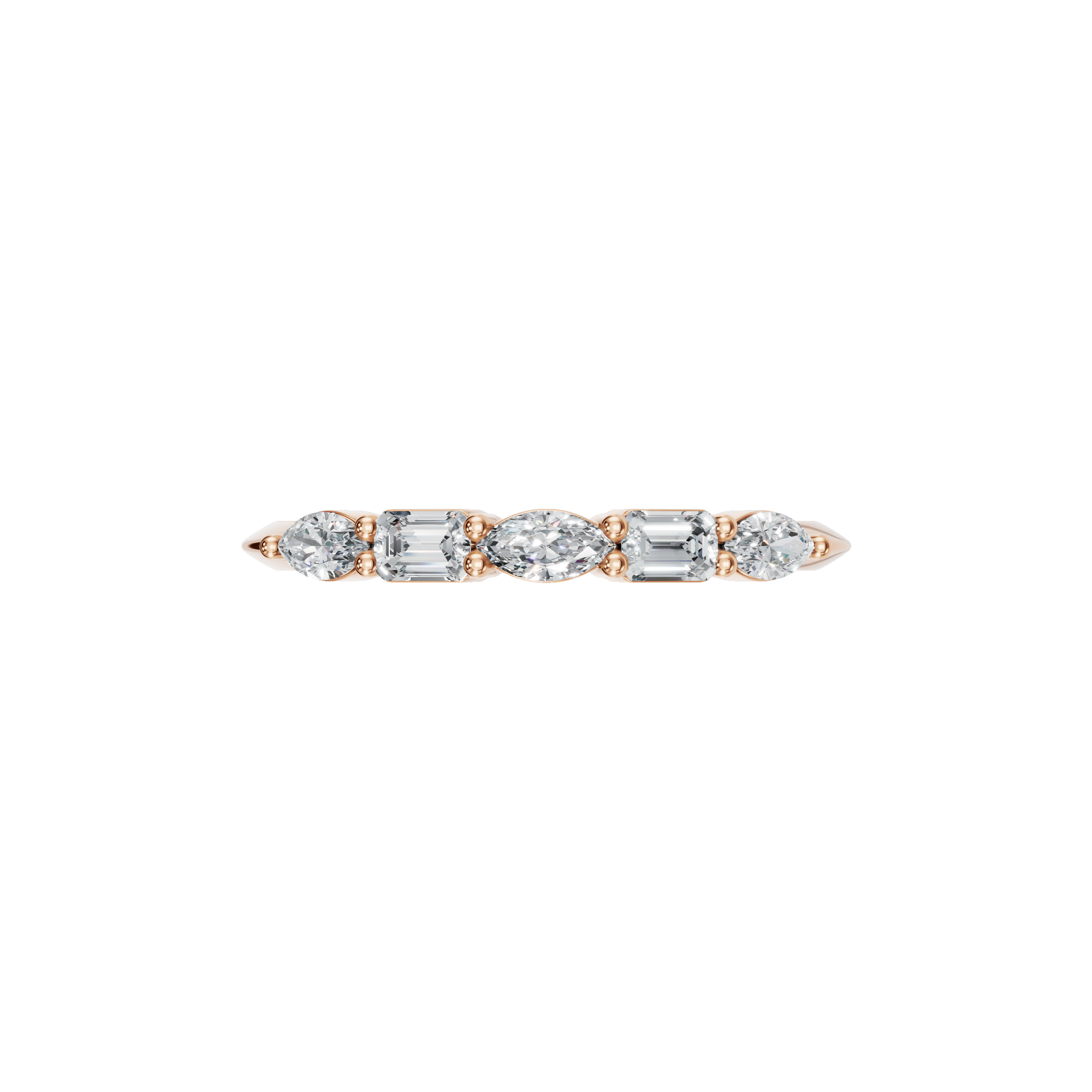 Perfect Promise Gold Lab Grown Diamond Band with Marquise Diamonds