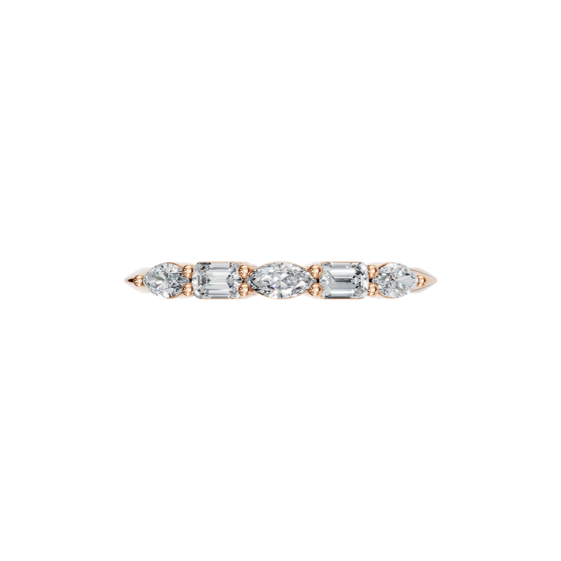 Perfect Promise Gold Lab Grown Diamond Band with Marquise Diamonds